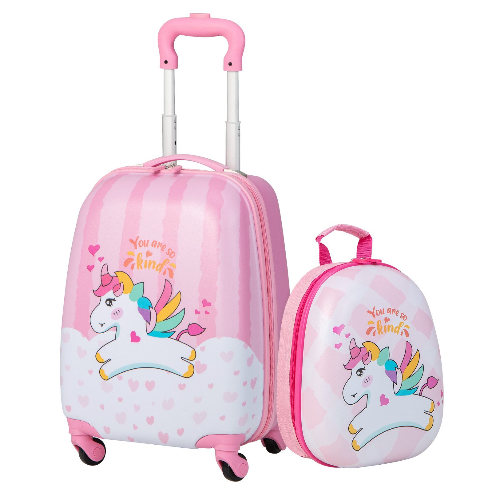 COSTWAY Kinderkoffer 2tlg Kinderkoffer, mit Rucksack