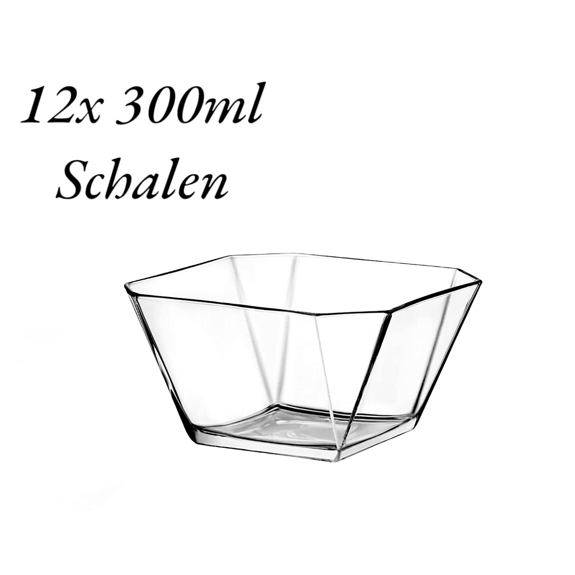 TYA Collection Dessertschale Vorspeise BLEI FREI Dessertschale Glasschalen Schüssel Glas 300cc, Glas, (12-tlg)