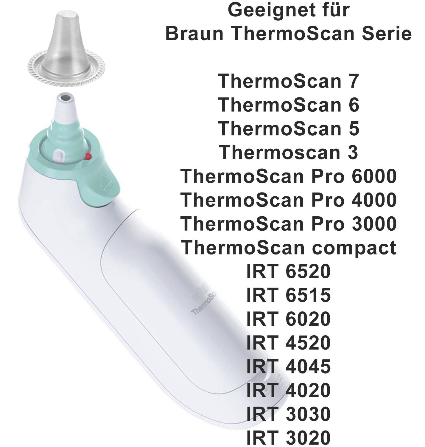 Thermoscan geeignet 100x 40x yayago Braun Exeta f Fieberthermometer 200x 80x Ersatzschutzkappen