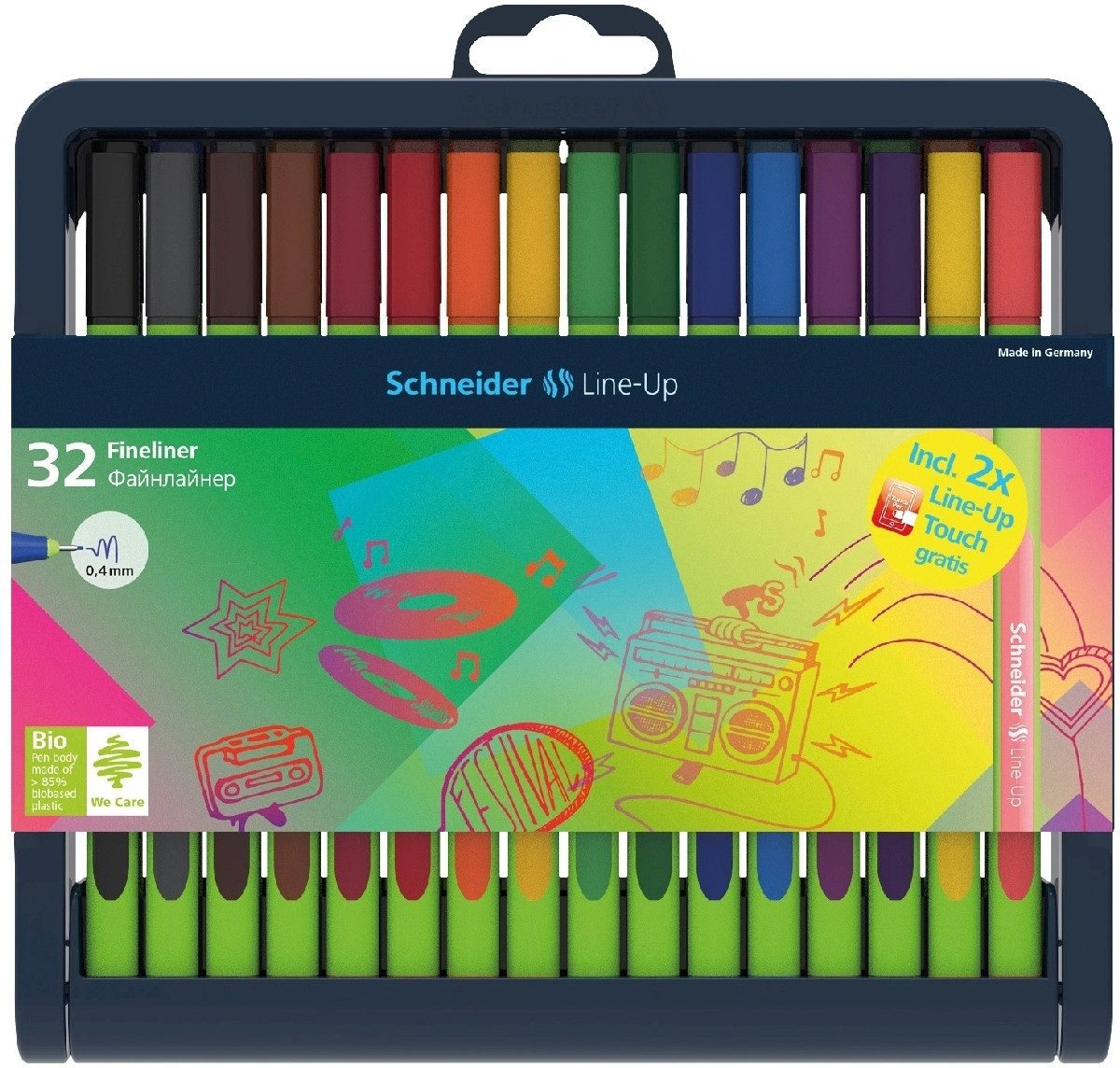 SCHNEIDER Fineliner Fineliner Line-Up 0,4 mm 32er Stiftebox sortiert