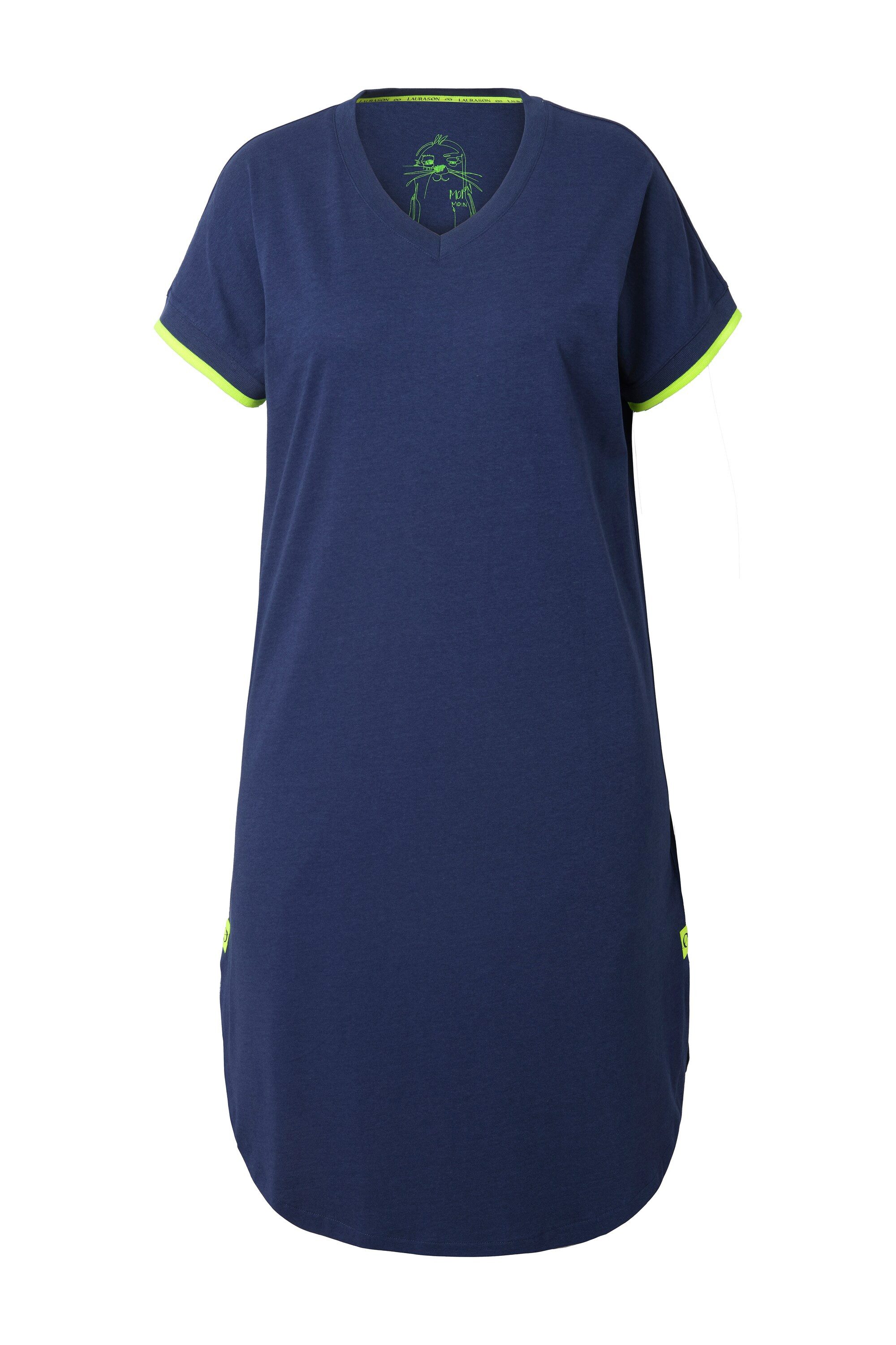 Laurasøn Jerseykleid Shirtkleid V-Ausschnitt MIG – Bild 2 von 4