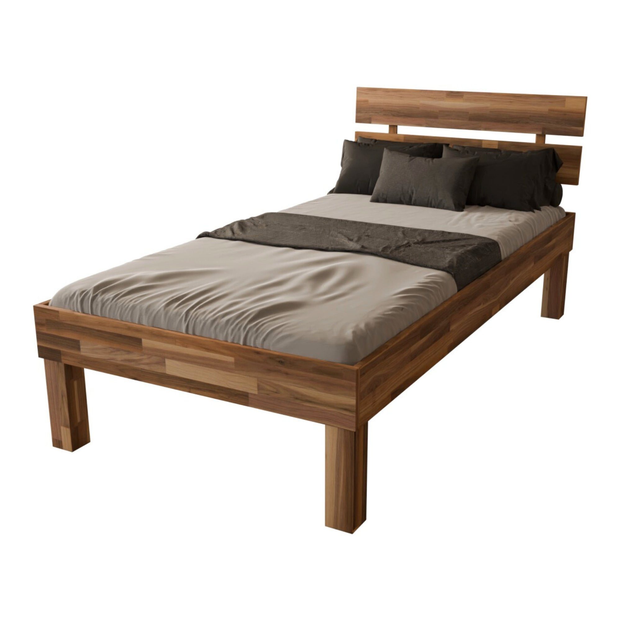 MeinMassivholz Bettgestell PALMA Nussbaum (Einzelbett & günstig online kaufen