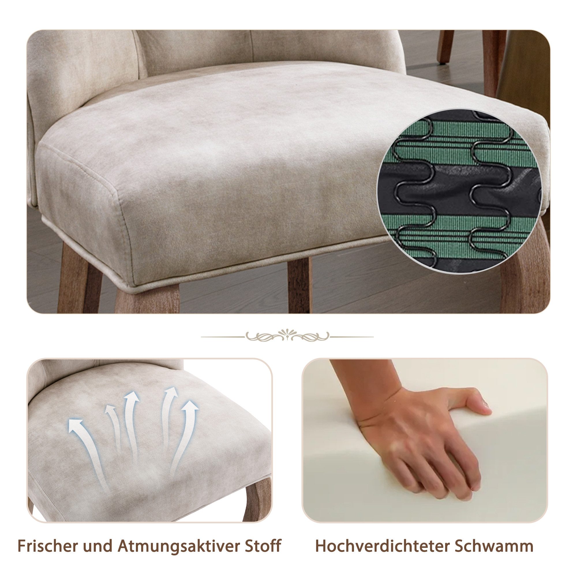 i@home Esszimmerstuhl mit Knopfsteppung, 2er - günstig online kaufen