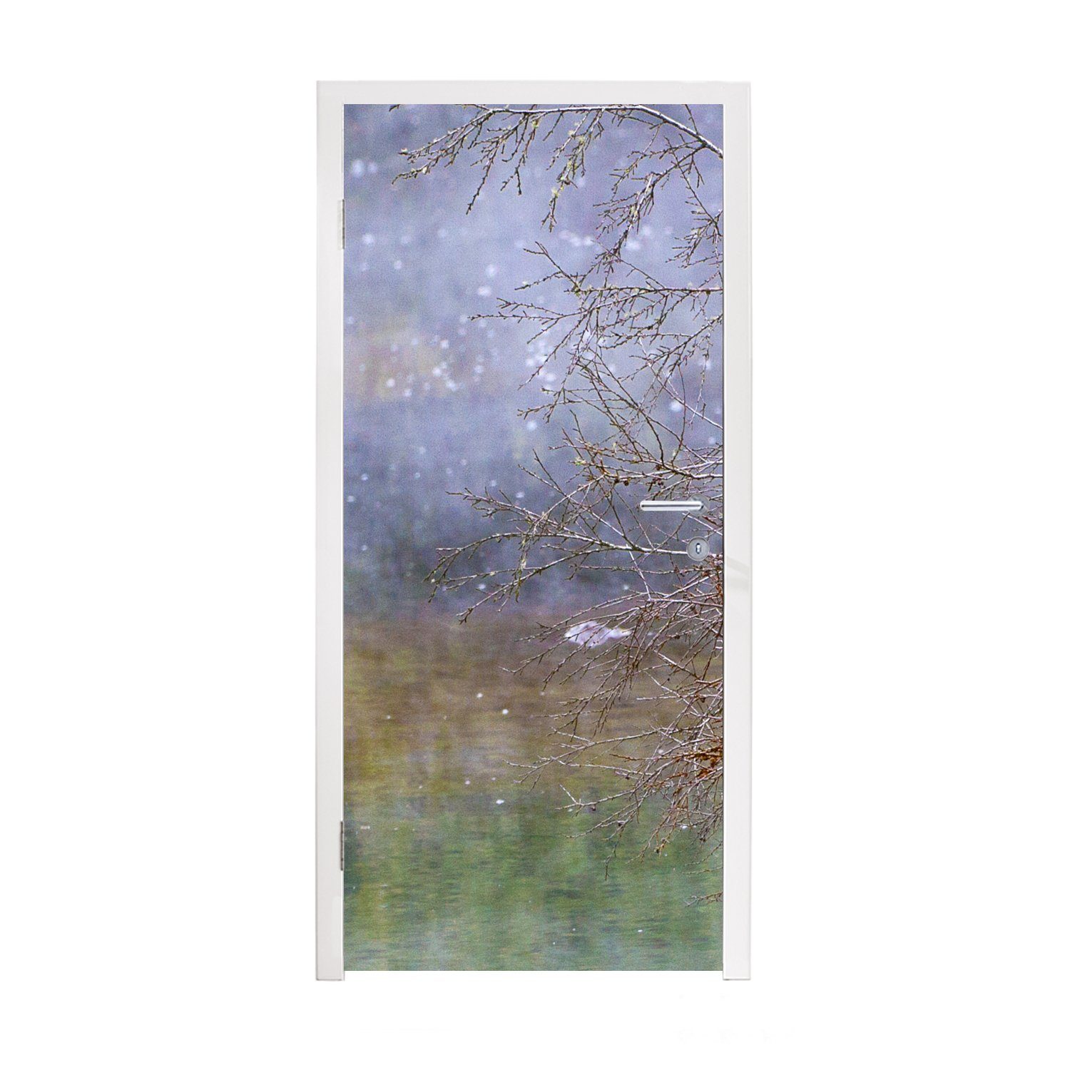 MuchoWow Türtapete Regenbogenmuster im Wasser bei Whakarewarewa in Neuseeland, Matt, bedruckt, (1 St), Fototapete für Tür, Türaufkleber, 75x205 cm