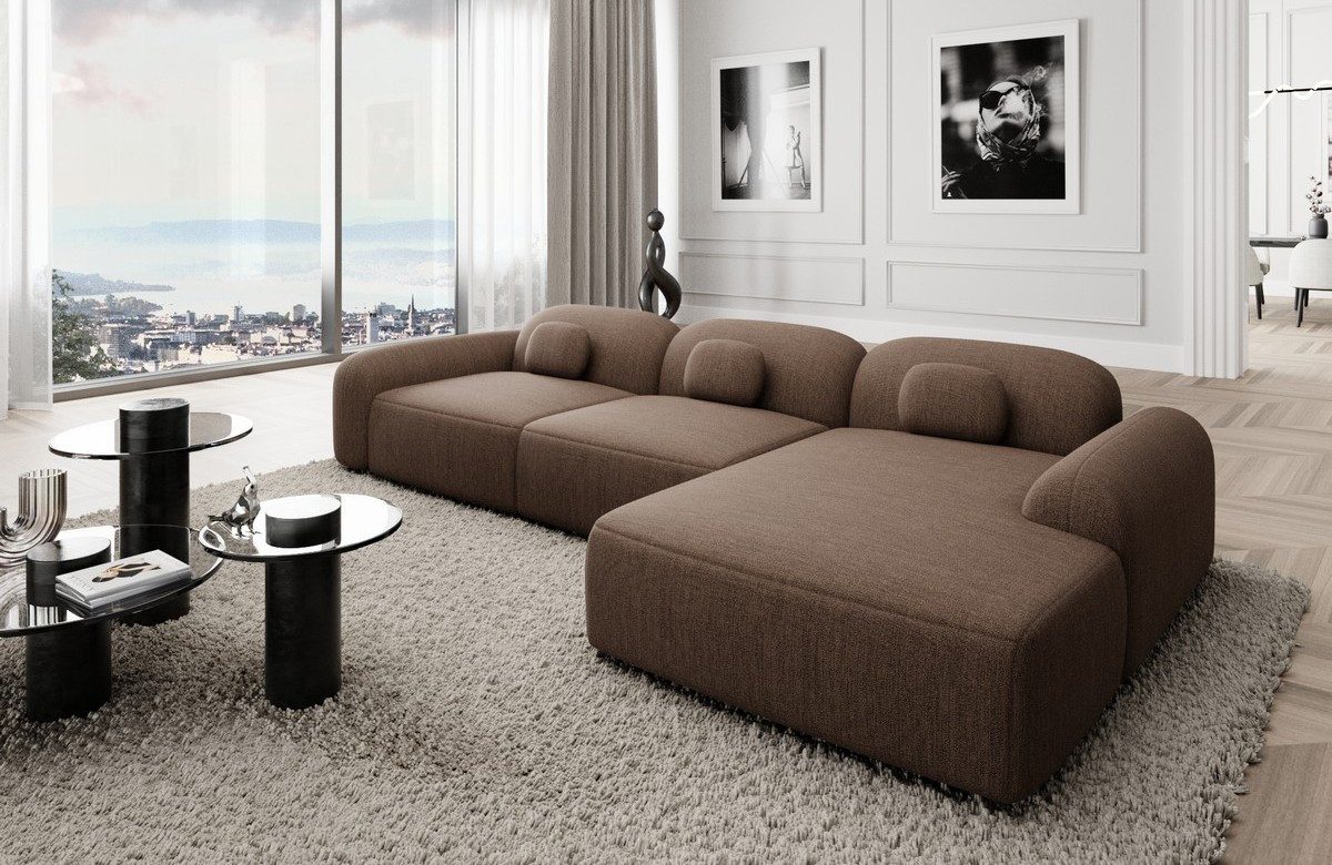 Sofa Dreams Ecksofa Polstersofa Stoff Couch Stoffsofa Modern Sofa Barcelona L Form kurz, Lounge-Sofa