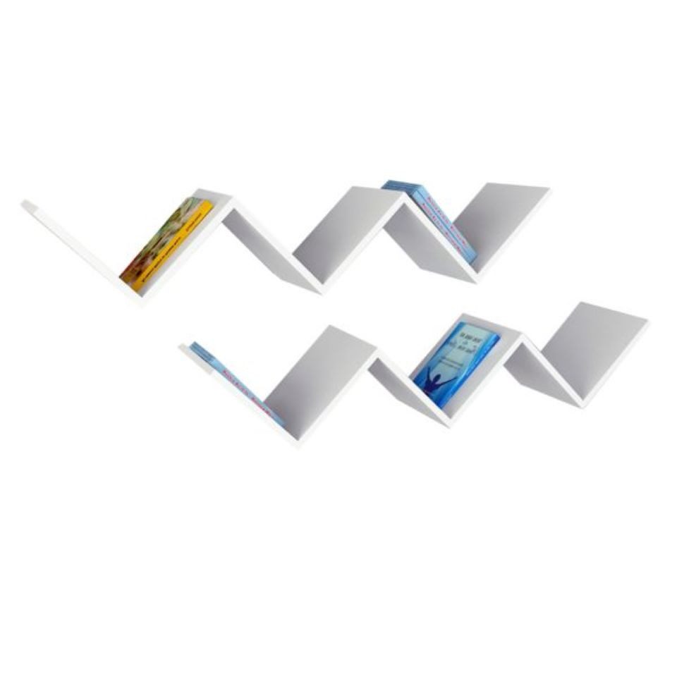 moebel17 Wandregal Wandregal Zigzag Weiß, Platzsparend günstig online kaufen