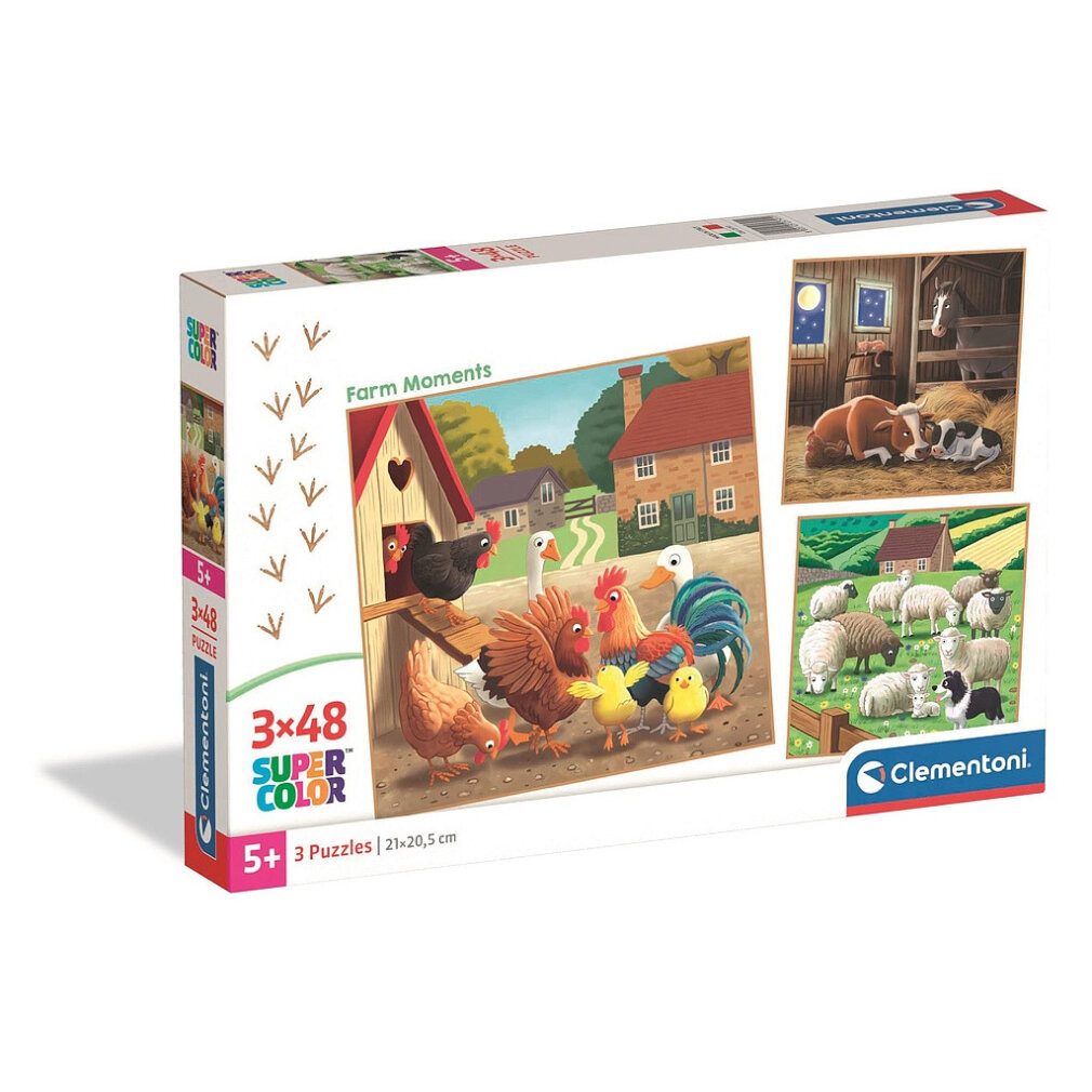 Clementoni® Puzzle Bauernhof Moments 3x48 Teile Puzzle Clementoni, Puzzleteile