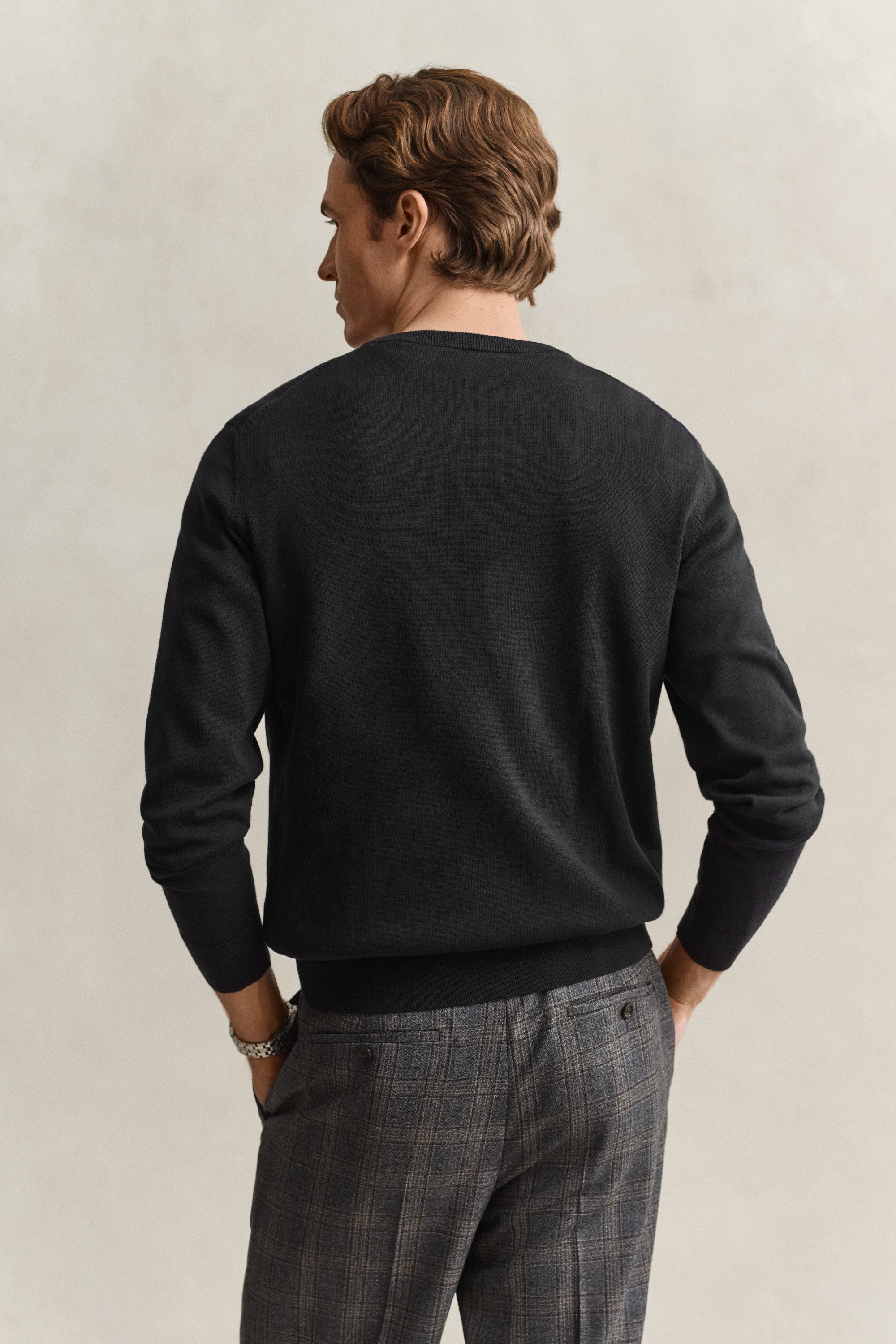Gant Rundhalspullover CLASSIC COTTON Regular fit mit Rundhalsausschnitt