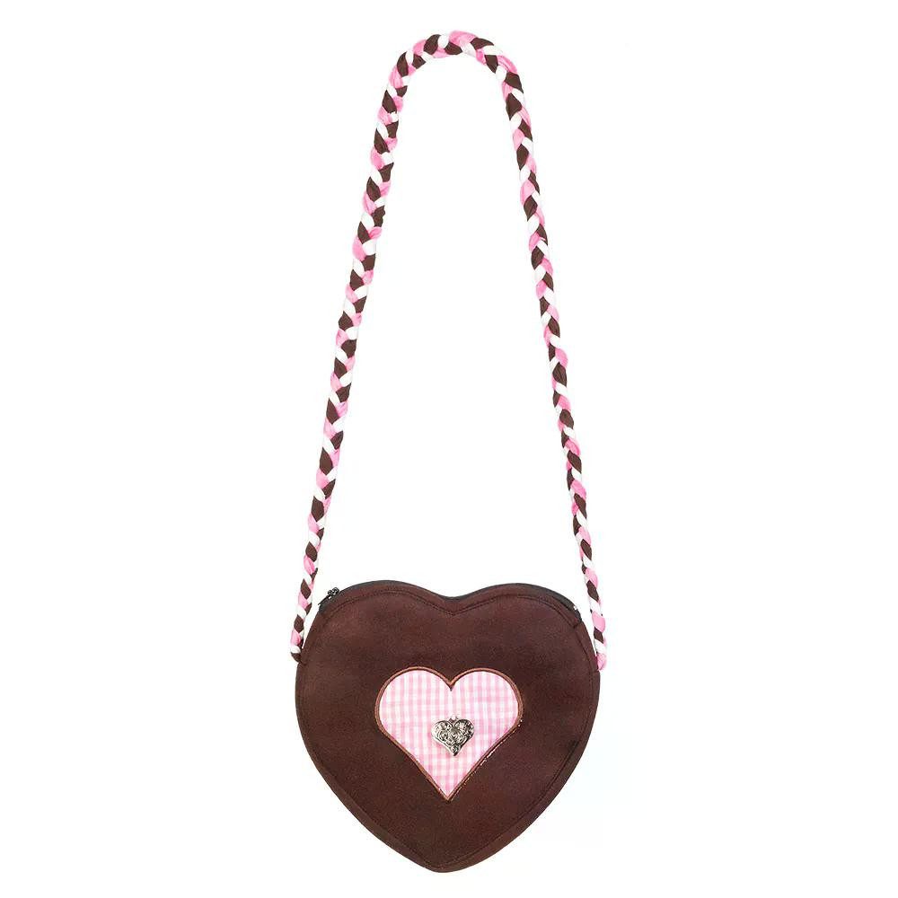 Boland Trachten-Kostüm Umhängetasche Bierfest Herz Oktoberfest Trachtentasche 23 x 23 cm, Perfekt zum Dirndl oder Trachten-Outfit
