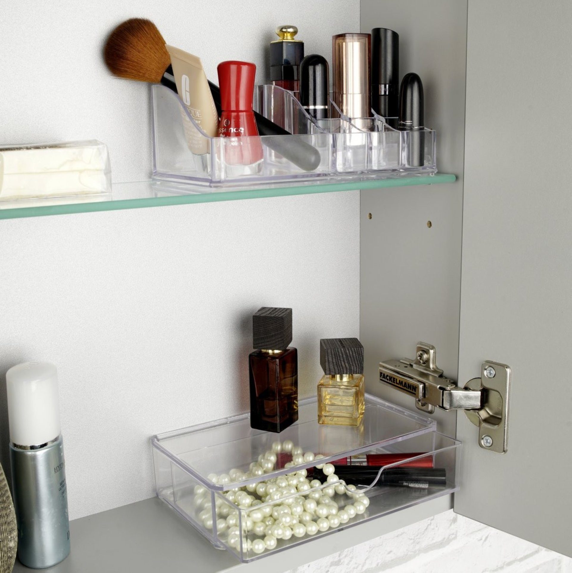 FACKELMANN Make-Up Organizer Kosmetik Organizer, Schminkaufbewahrung, Beauty Case, Accessoire Set