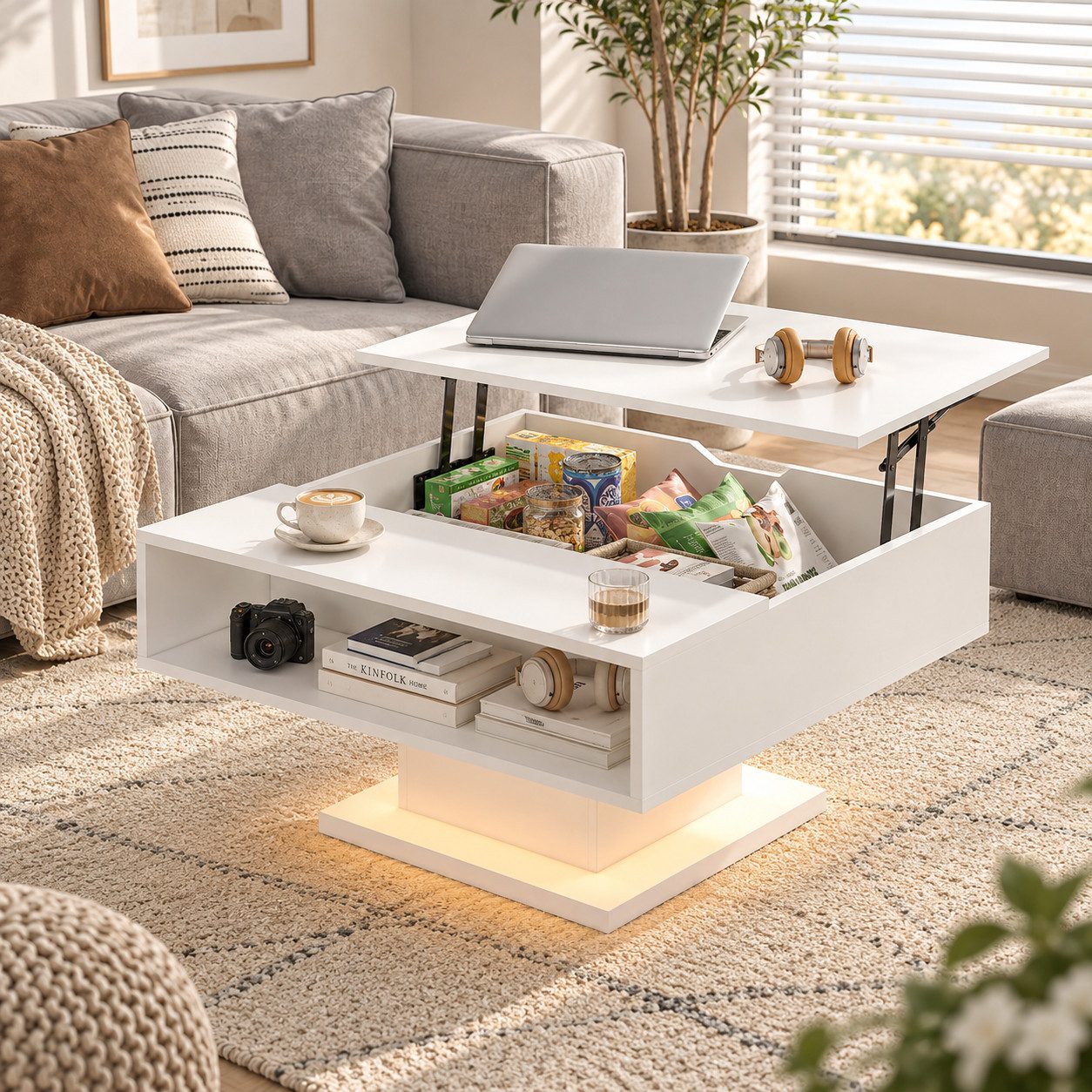 Matte weiße Couchtische mit Stauraum online kaufen