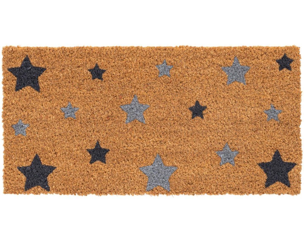 Fußmatte Fußmatte Kokos INDOOR mit Motiv bunte Sterne 25x50 cm, matches21  HOME & HOBBY, rechteckig, Höhe: 15 mm