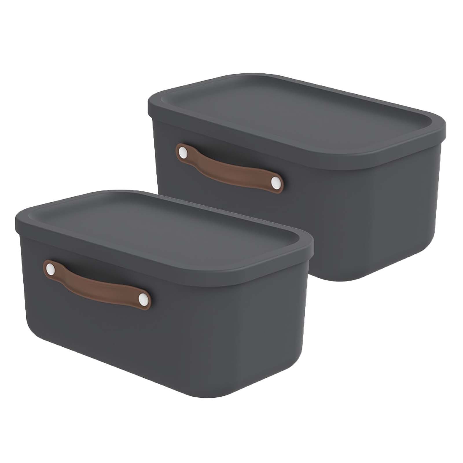 ROTHO Stapelbox 2er-Set Kiste mit Deckel Maloja 12l (Aufbewahrungsset, 2er-Set)