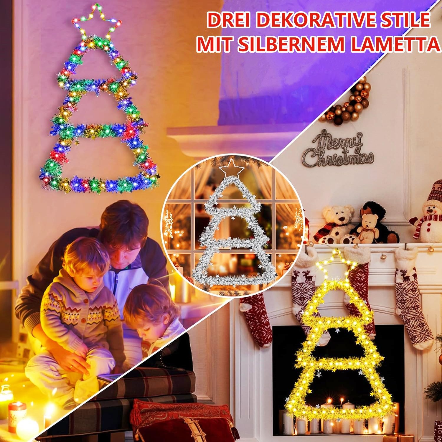 Elegear LED-Lichterkette LED Dekolicht Weihnachtsbaum Weihnachtsdeko 75 x 4 günstig online kaufen