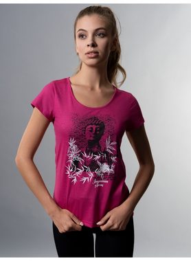 Trigema T-Shirt TRIGEMA T-Shirt Slim Fit mit Buddha-Print (1-tlg)