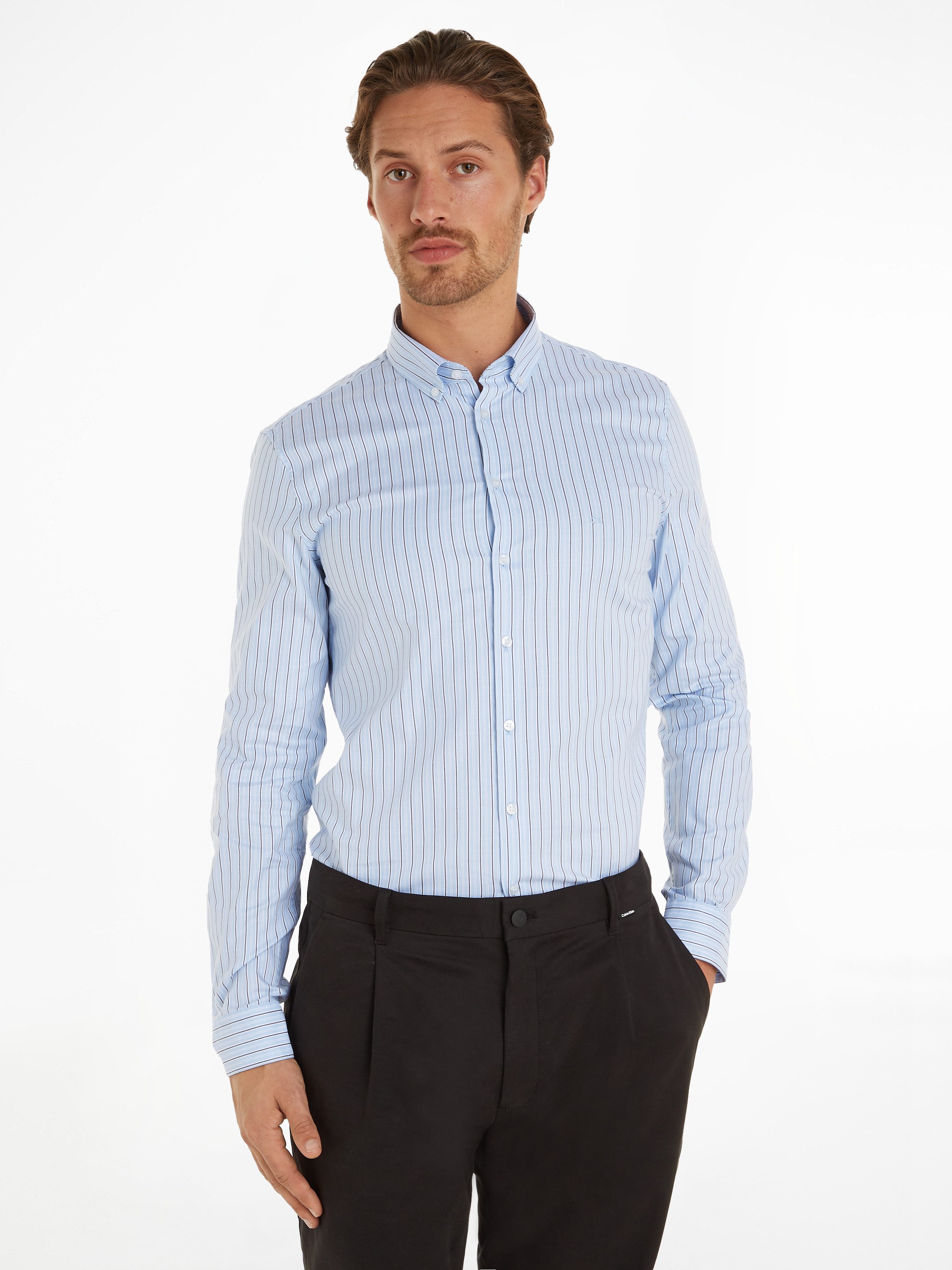 Calvin Klein Langarmhemd OXFORD 2 TONES günstig online kaufen