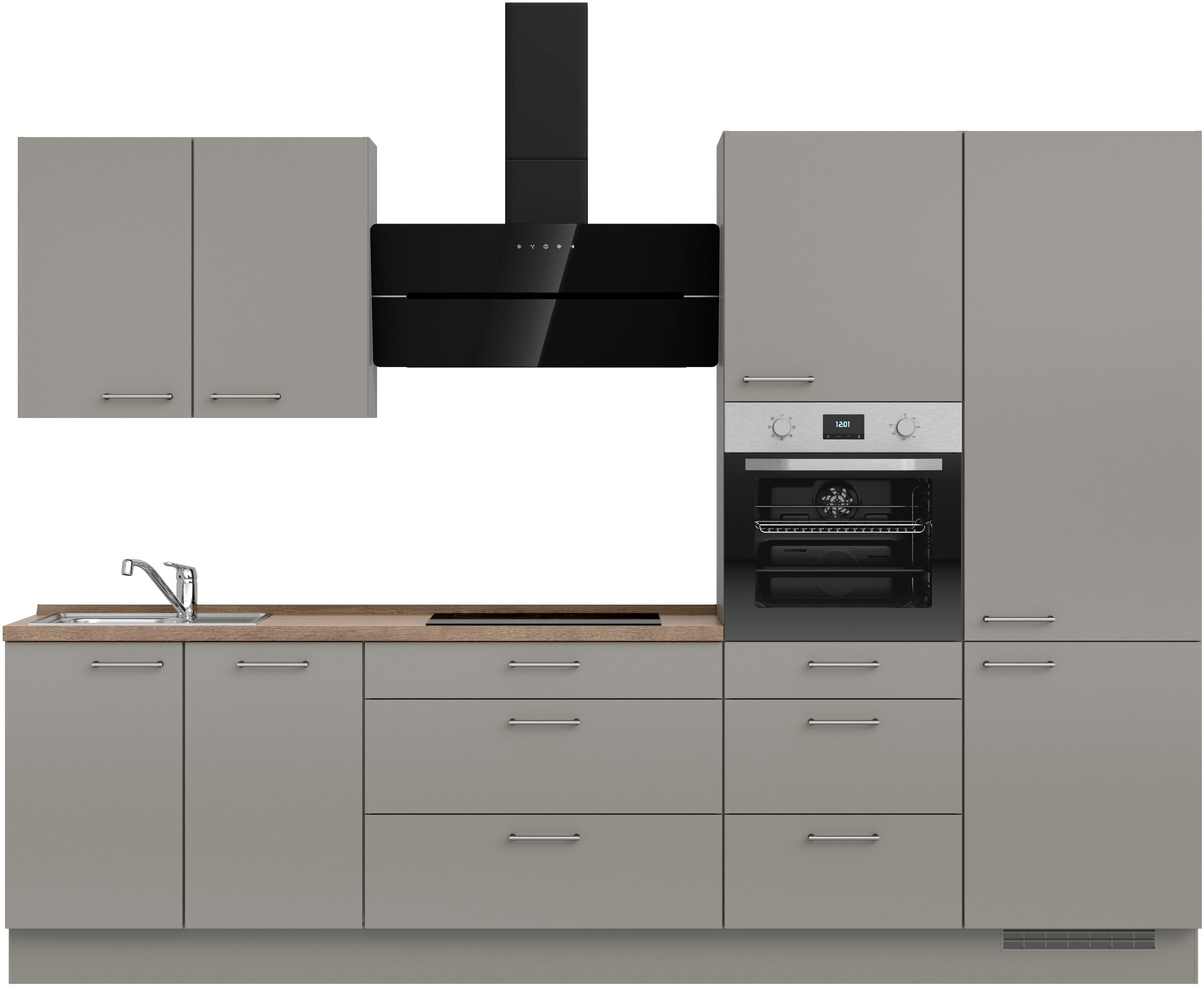 nobilia® Кухниzeile "Laser II", Ausrichtung wählbar, Breite 300 cm, vormontiert, wahlw. mit unterschiedlichen E-Geräten-Sets