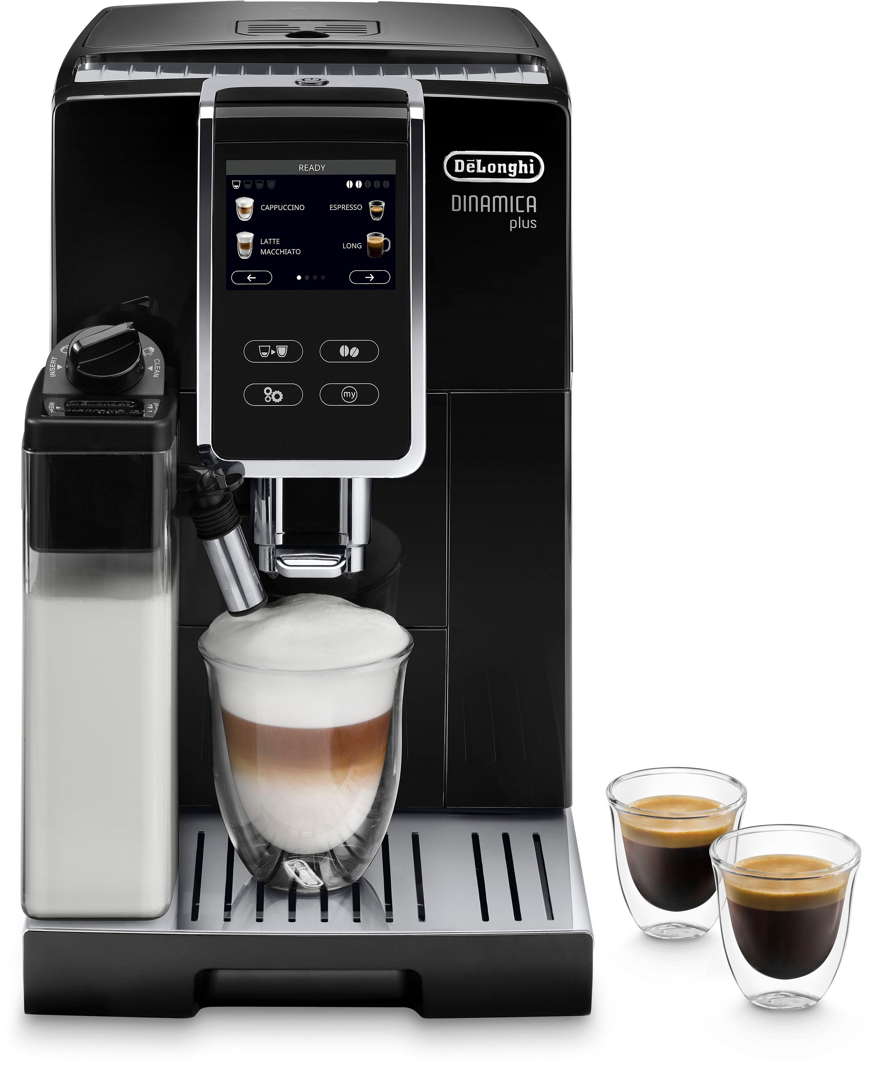De'Longhi Kaffeevollautomat Dinamica Plus ECAM 370.70.B, mit LatteCrema  Milchsystem und Kaffeekannenfunktion