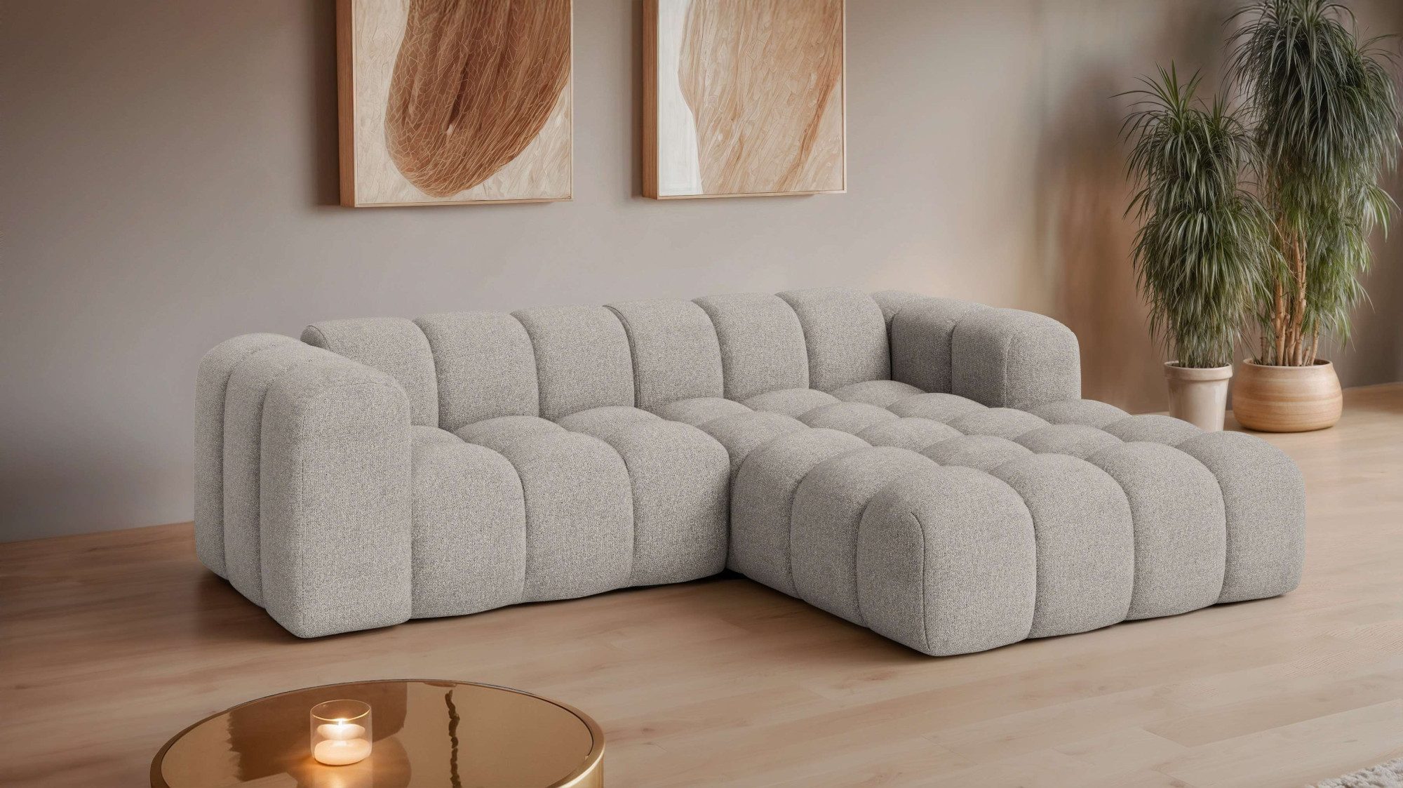 OTTO home Ecksofa KALLIE Design-Sofa mit Wellenunterfederung, Bubble-Optik, günstig online kaufen