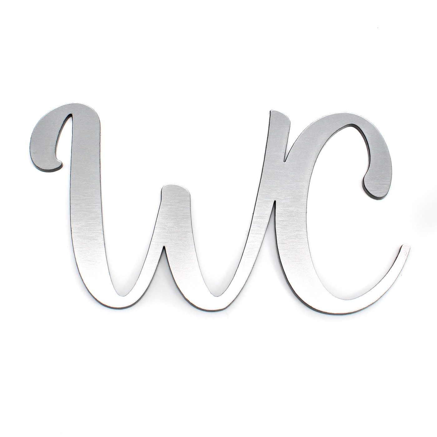 Dekolando Hinweisschild WC Schriftzug silbergrau Türschild, (16 x 9 cm), selbstklebend