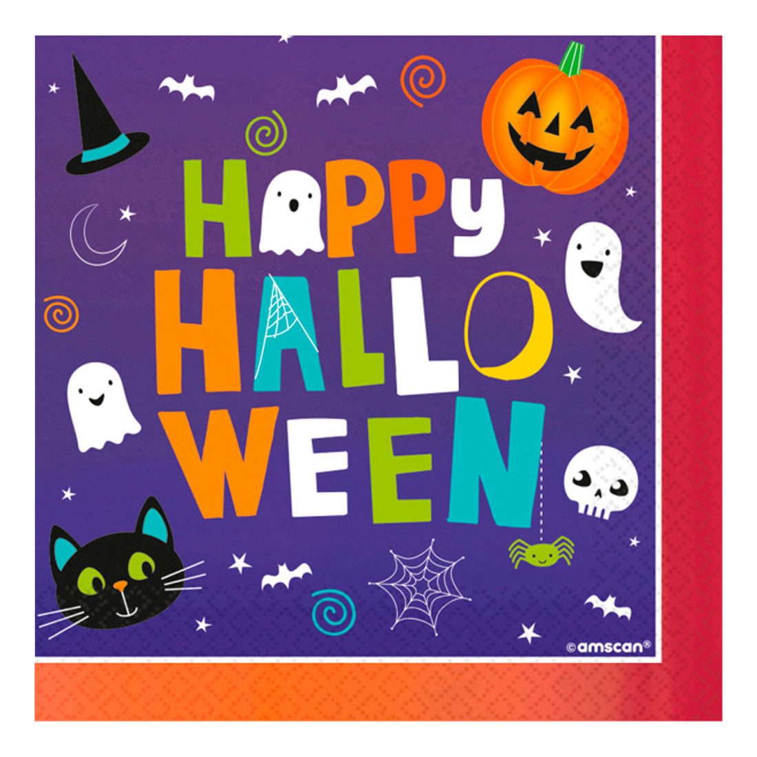 Amscan Papierserviette 'Happy Halloween', Servietten 16Stk./33x33cm