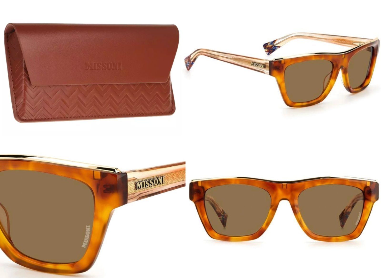 Missoni Sonnenbrille Missoni Eyewear MIS Sonnenbrille Sunglasses Glasses Brille With Leathe