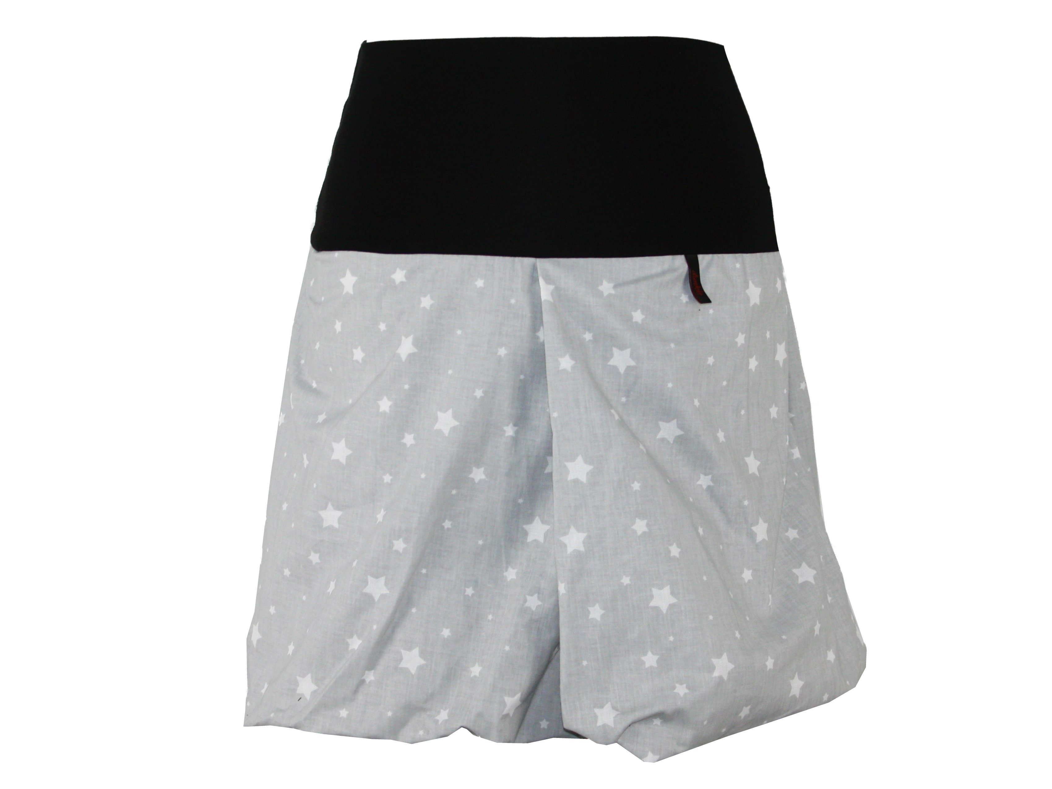 dunkle design Minirock Ballonrock Baumwolle Sterne elastischer Bund