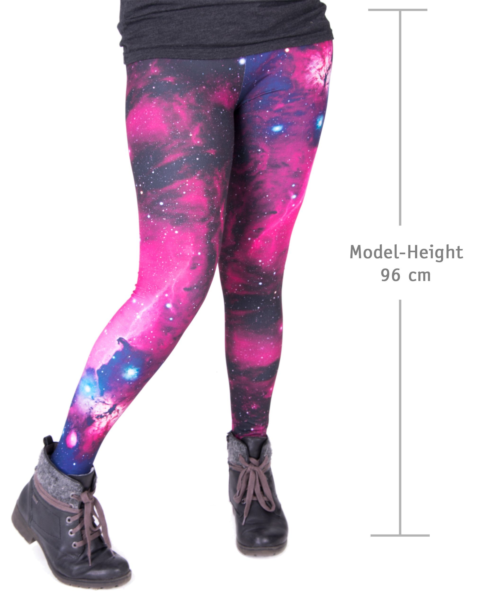 cosey Leggings Festival Leggings mit buntem Allover-Print, 2 Größen (XS–S & M–L) (36/M bis 40/L) Galaxy