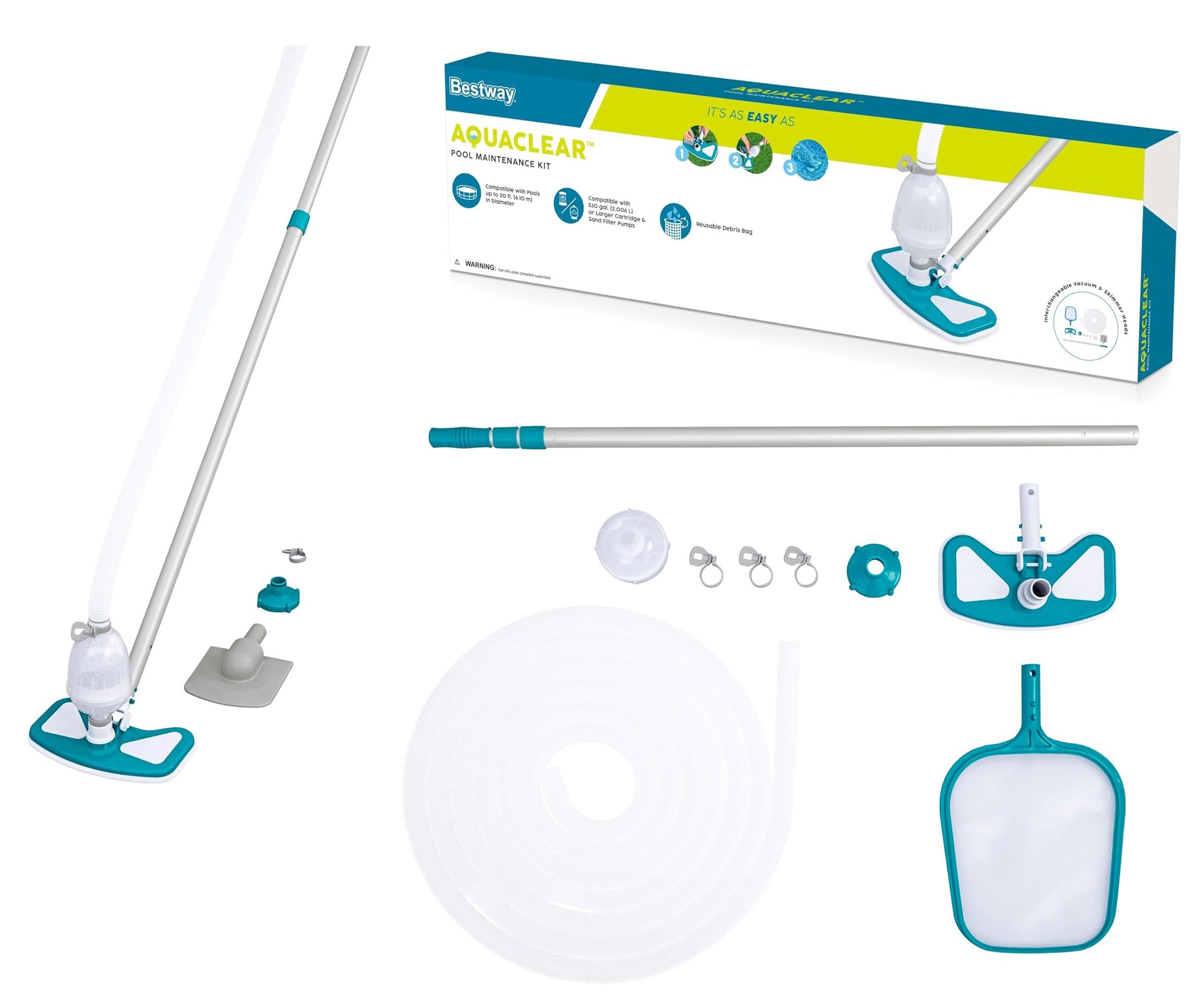 Bestway Poolbürste Pool-Reinigungsset, Poolpflege Basis-Set Aquaclean, günstig online kaufen