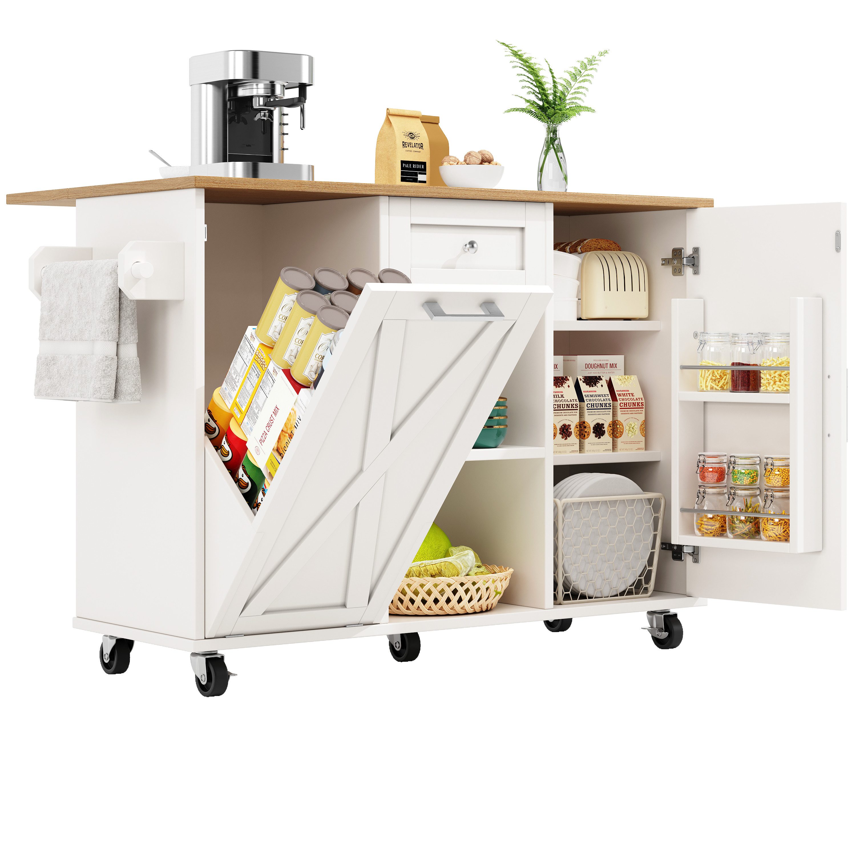 i@home Küchenwagen Kücheninsel, Küchenschrank, Multifunktionale Esstisch günstig online kaufen