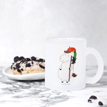 Mr. & Mrs. Panda Teeglas Einhorn Junge - Transparent - Geschenk, Teebecher, Glas Teetasse, Tee, Premium Glas, Edler Aufdruck