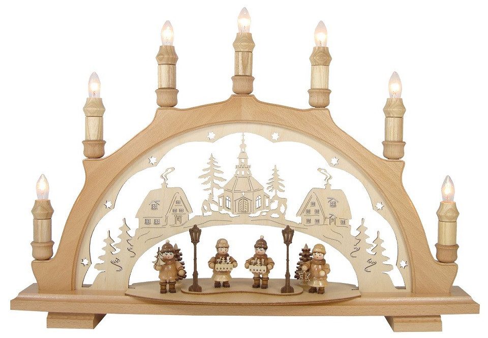 Lichterbogen Lenk und Sohn Schwibbogen Striezelkinder natur