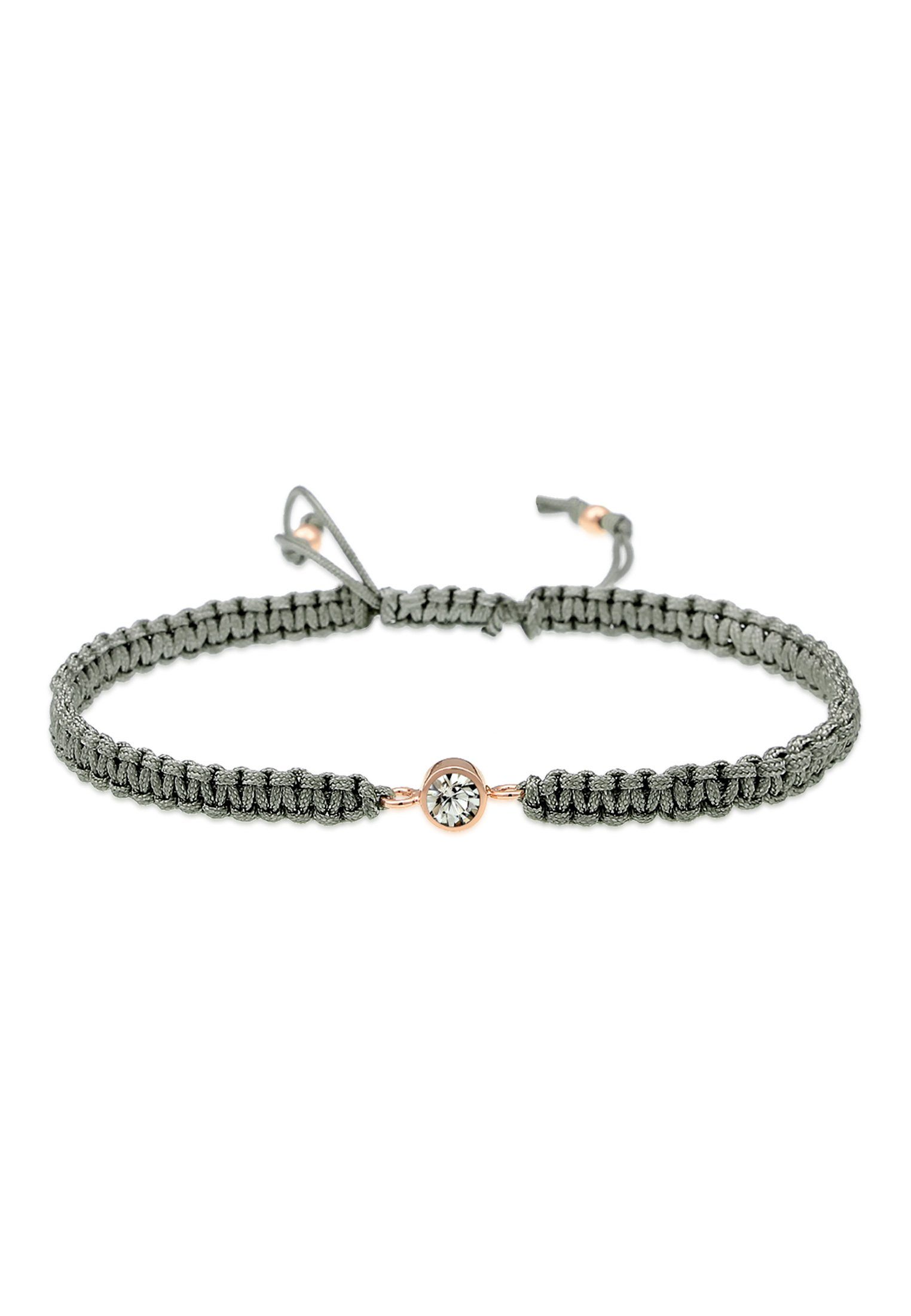 Elli Armband Solitär Knoten Kristalle Silber 925 Grau