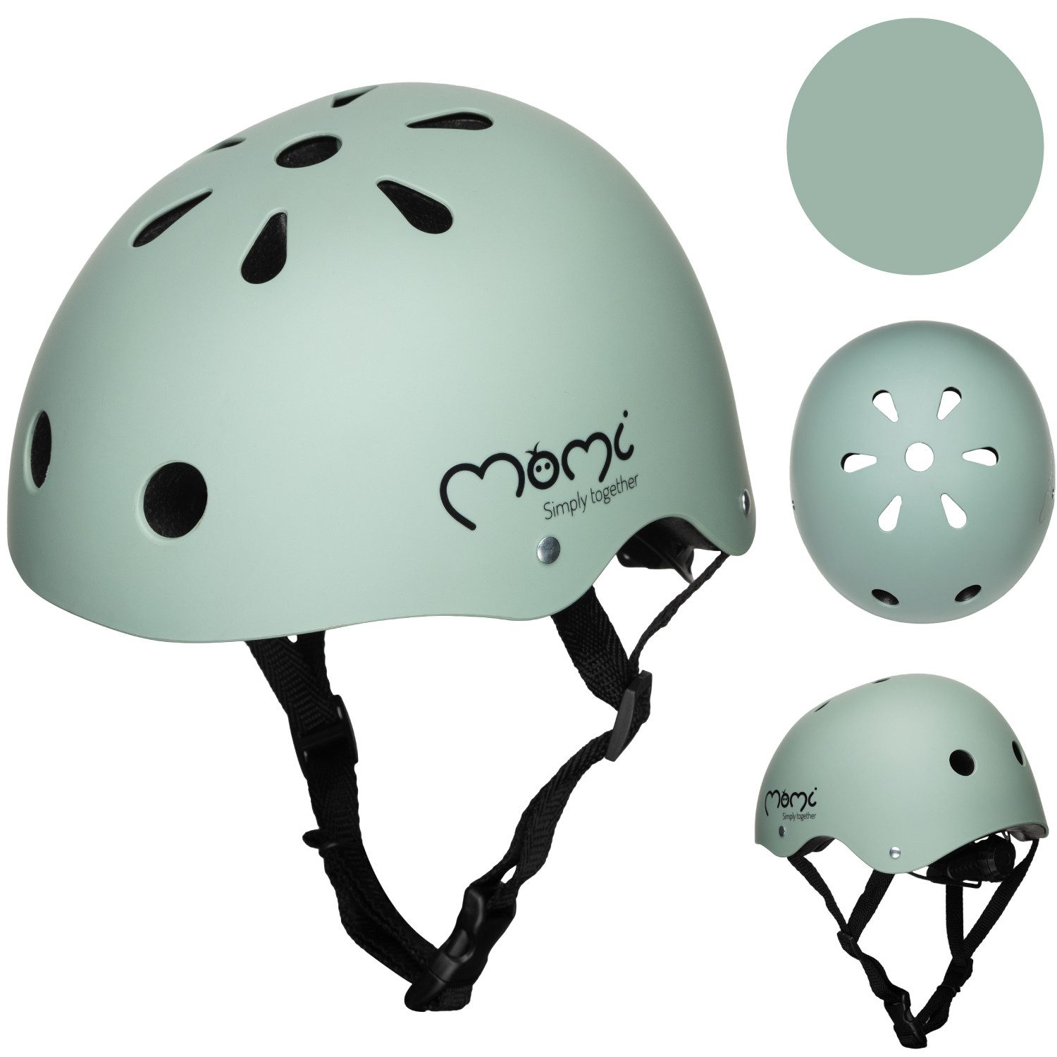 MoMi Kinderhelm Mimi, verstellbar 48–55 cm, leicht, 11 Belüftungsöffnungen