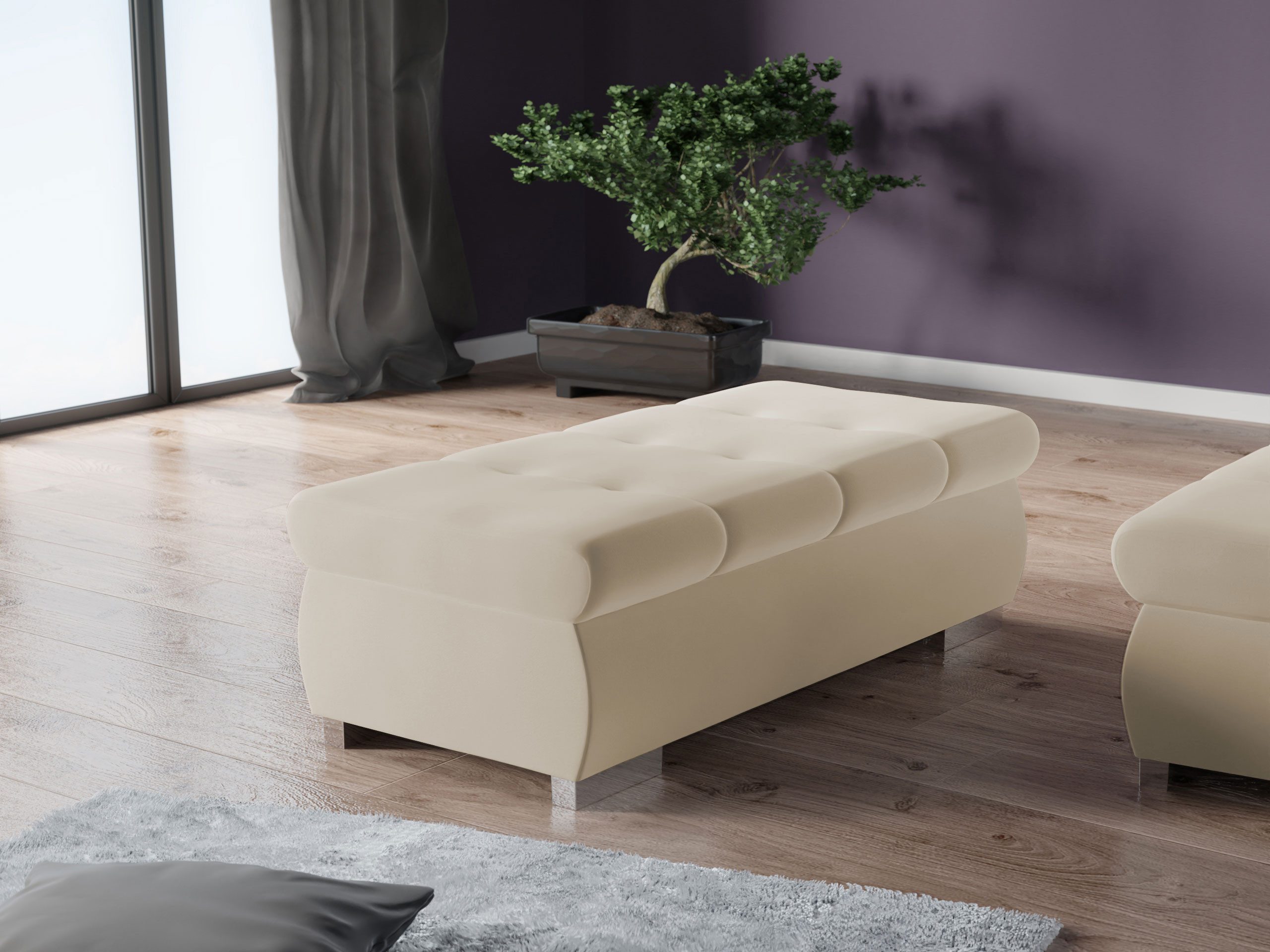 MIRJAN24 Polsterhocker Orkan Groß, Holzkonstruktion, 120x60x39 günstig online kaufen