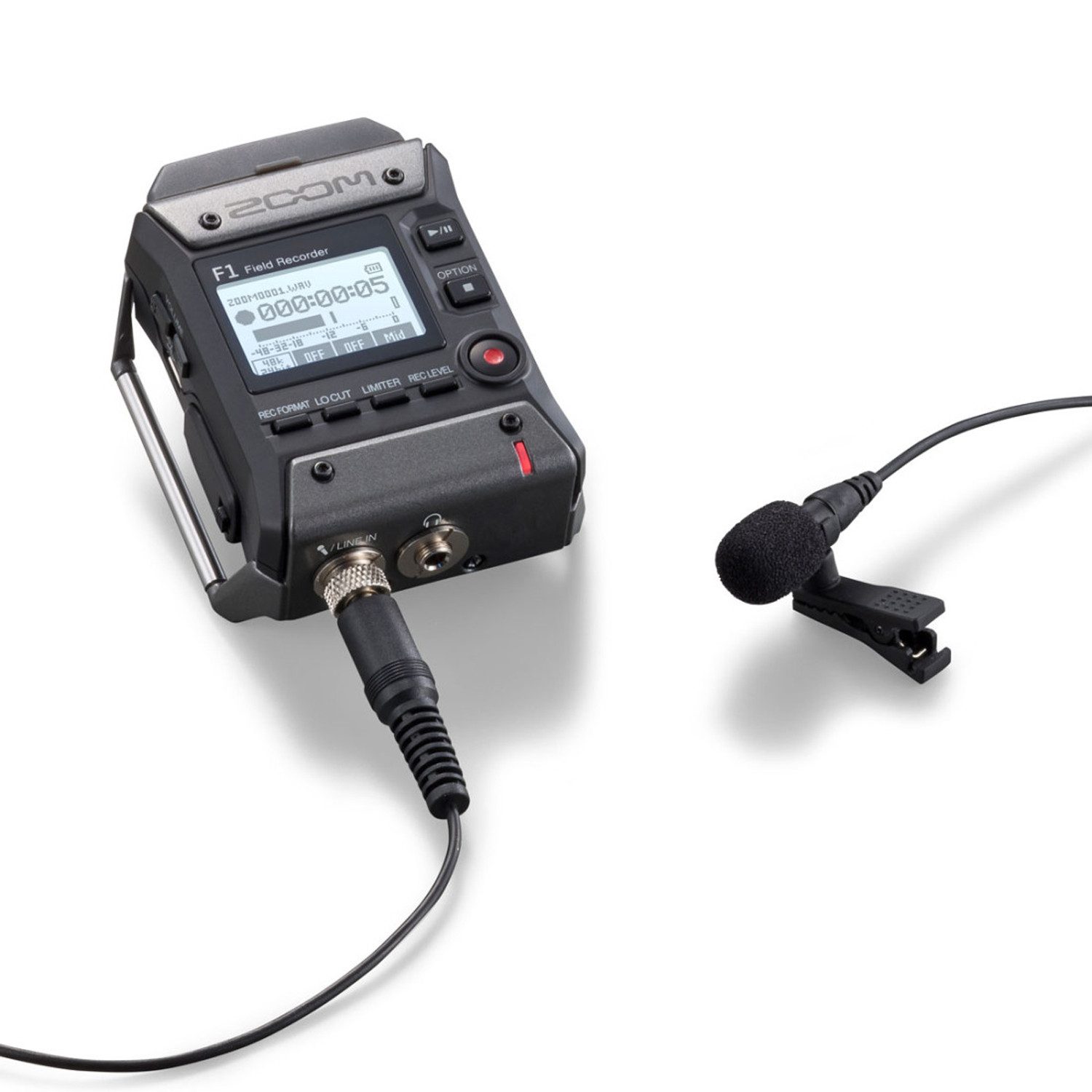 Zoom Audio Zoom F1-LP Field Rekorder mit Lavalier Mikrofon + Bonus In-Ear Hörer Digitales Aufnahmegerät (2-Kanal Audio-Rekorder)