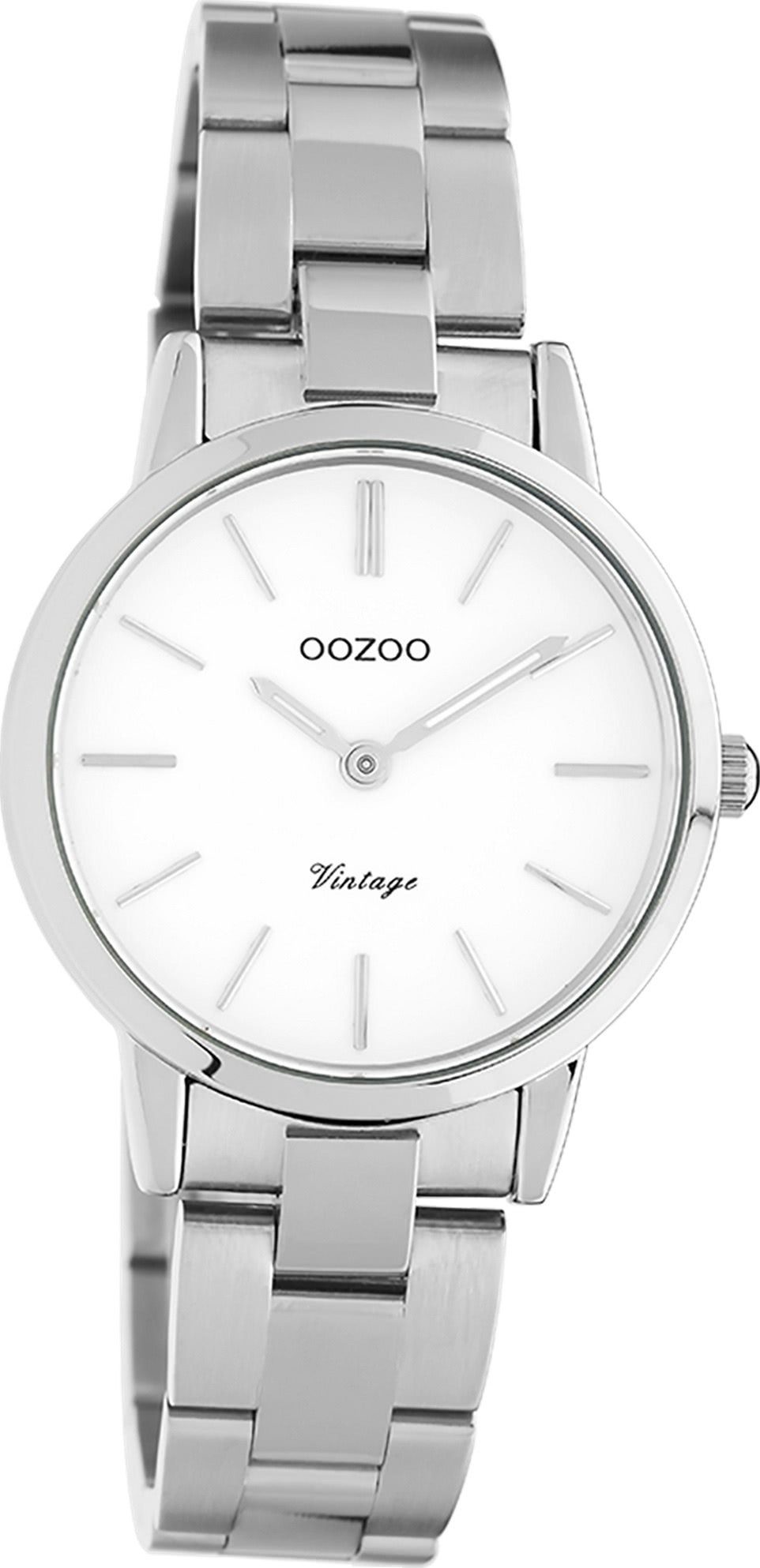 OOZOO Quarzuhr Oozoo Damen Armbanduhr Ultra Slim Analog, Damenuhr rund, klein (ca. 30mm) Edelstahlarmband, Fashion-Style