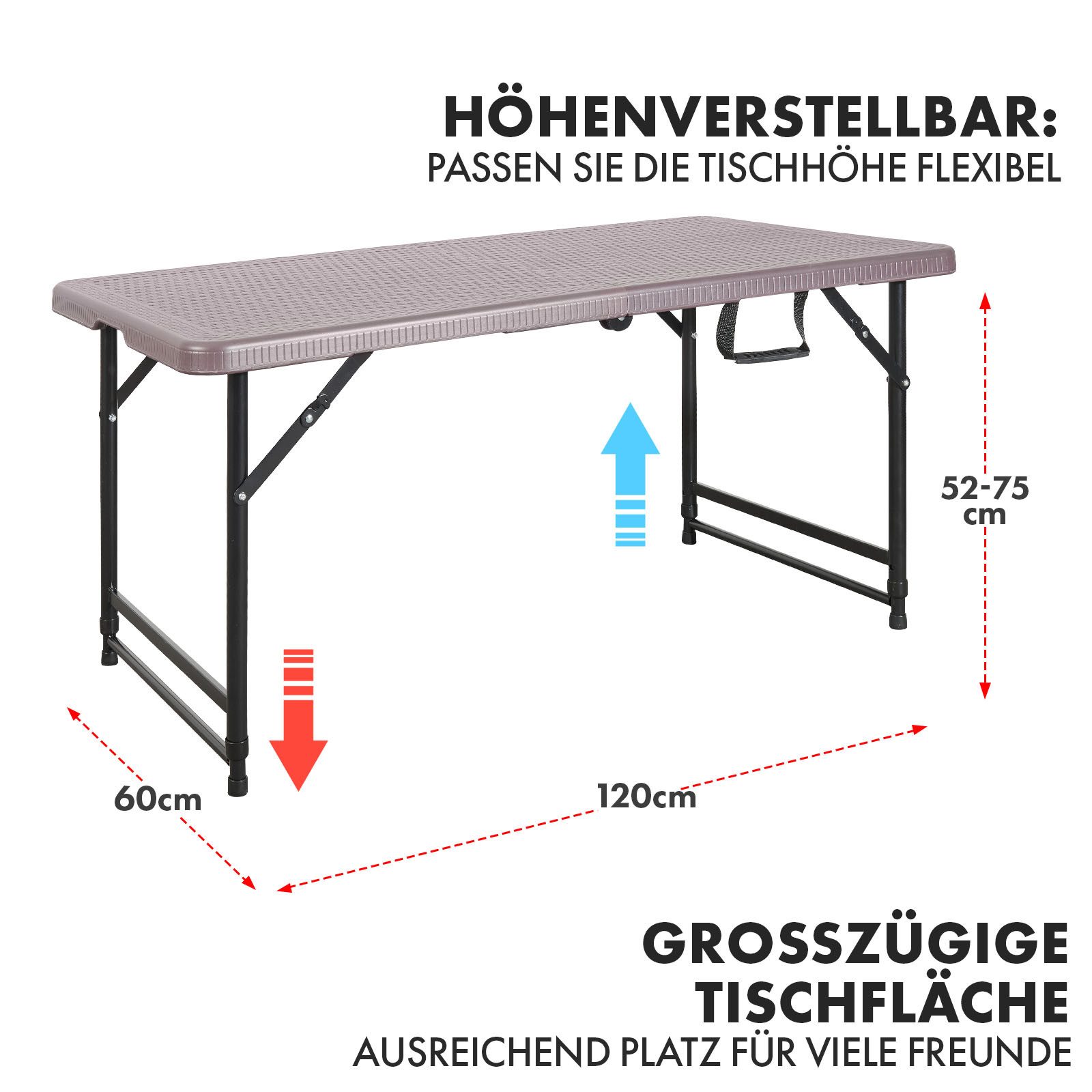 Floordirekt Klapptisch Saga, Ideal für Garten und Camping, 120 x 60 cm günstig online kaufen