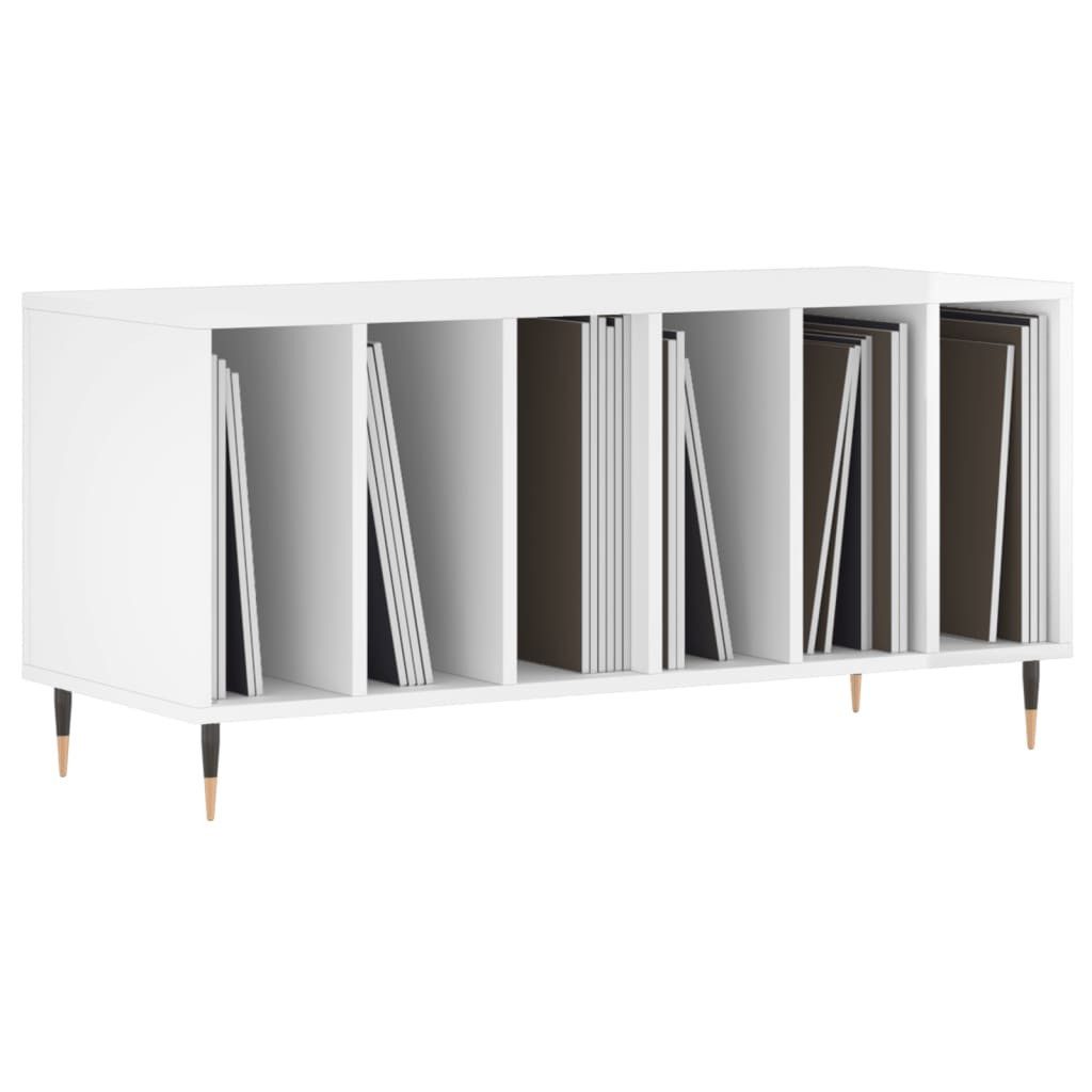 vidaXL Media-Regal Plattenschrank Hochglanz-Weiß 100x38x48 cm günstig online kaufen