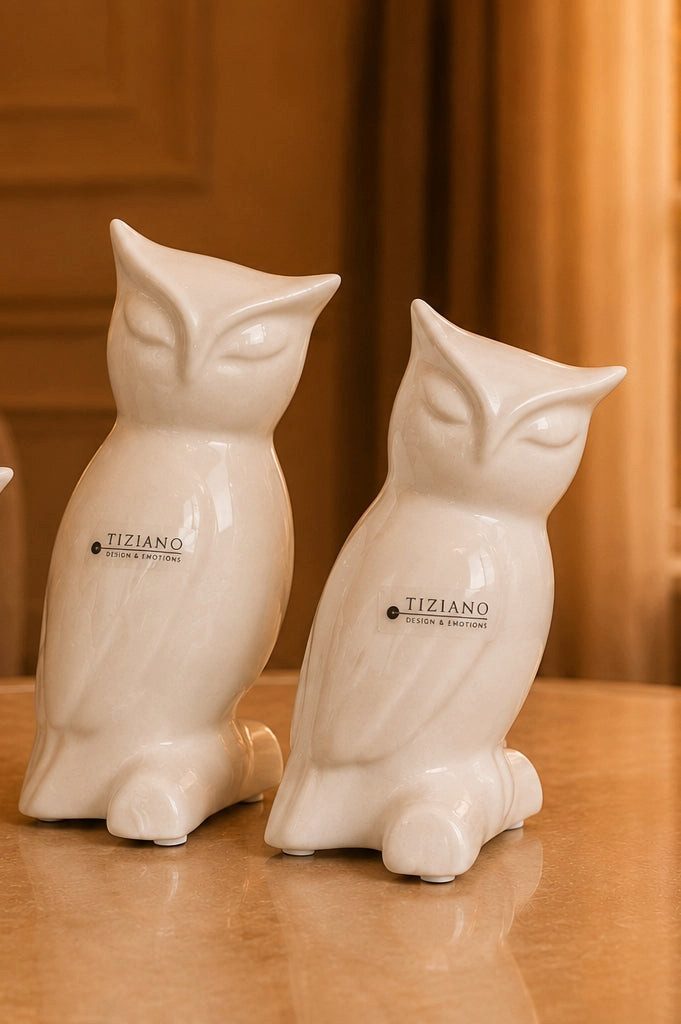 TIZIANO - DESIGN & EMOTIONS Dekofigur Deko Eule Bruneta creme-weiß