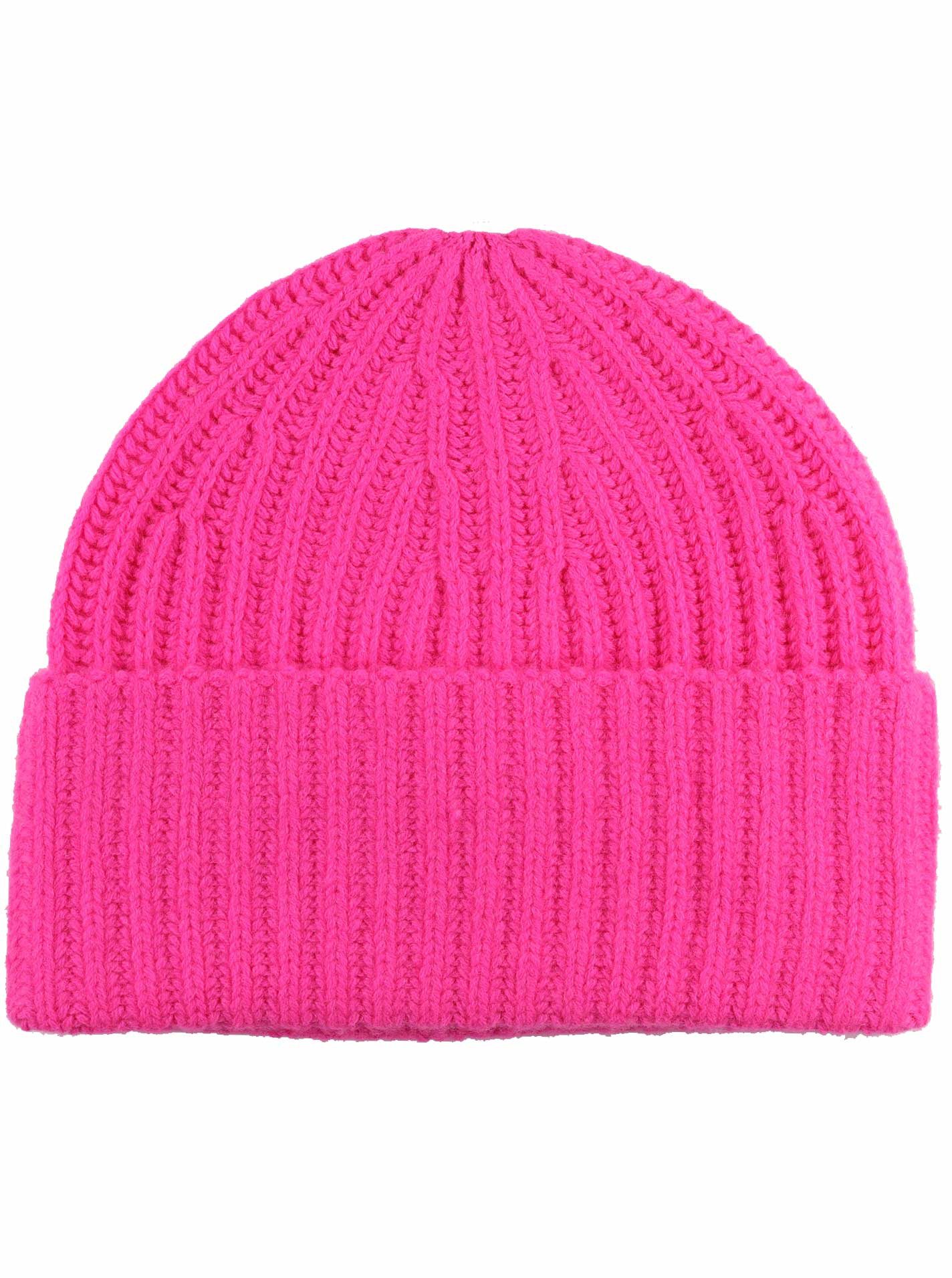 Strickmütze 100% Kaschmir Grobstrick Mütze "Uni"