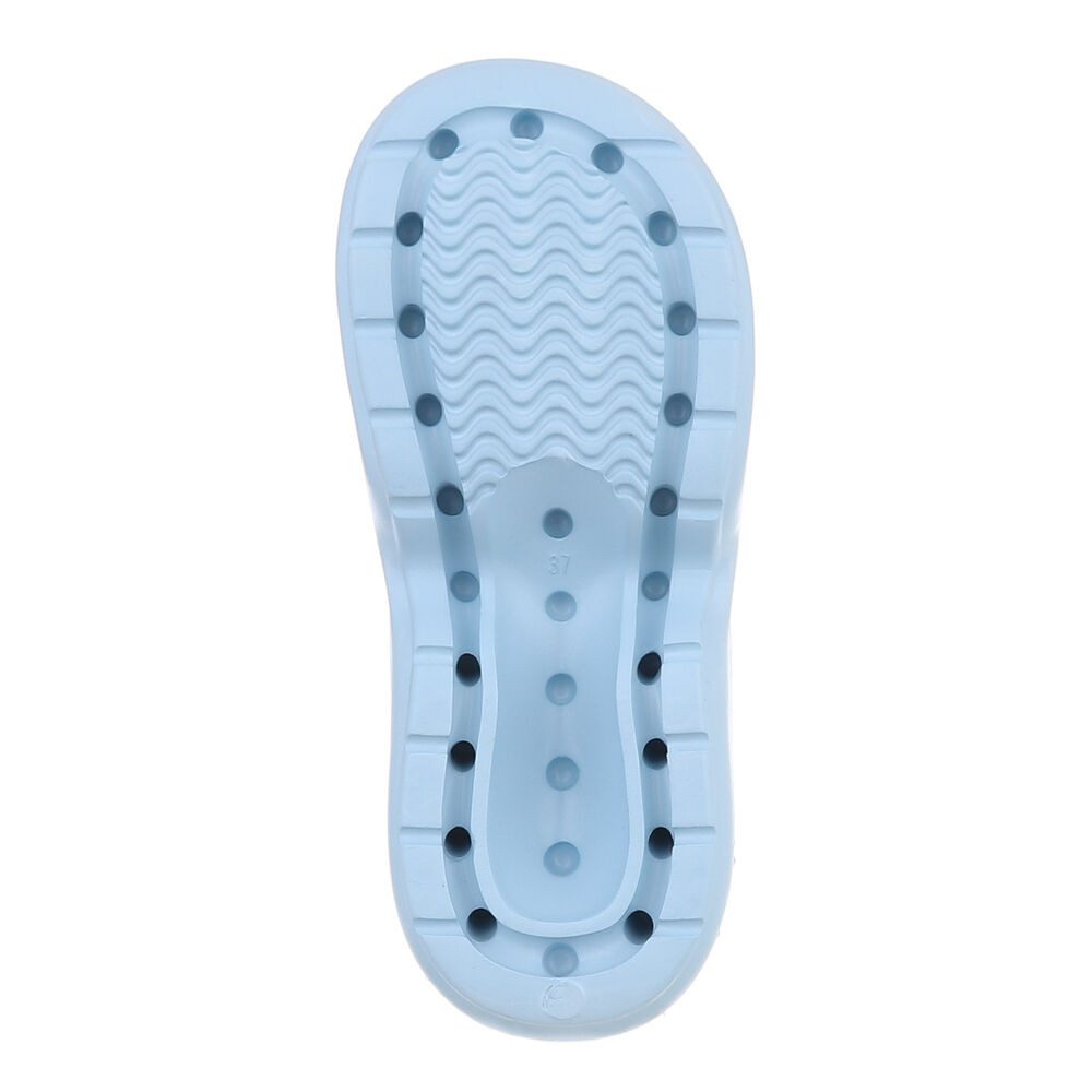 Ital-Design Damen Mules Strand Plateausandaletten (86192871) Keilabsatz/Wedge Keilsandaletten in Hellblau