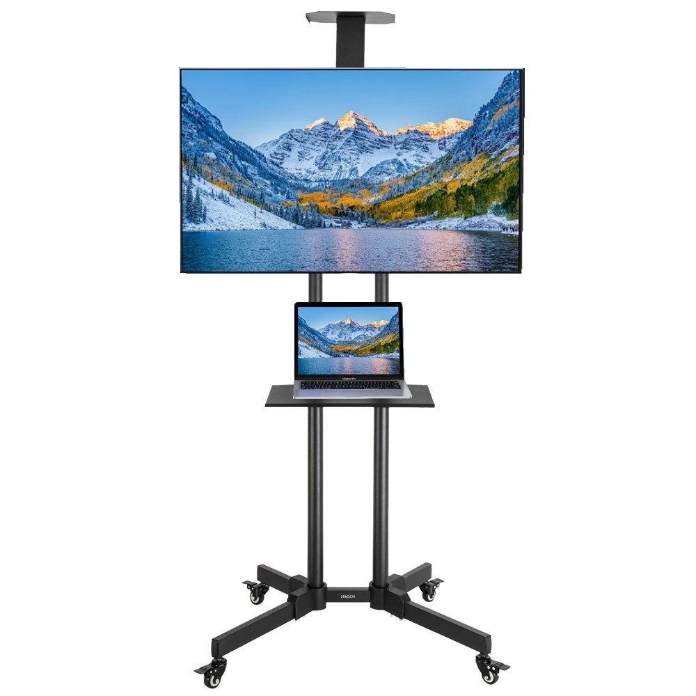 FCH TV-Standfuß TV Bodenständer mit Rollen maximal 60 kg, (bis 70,00 Zoll, 15°-Verstellung nach oben und unten,es kann sich bewegen)