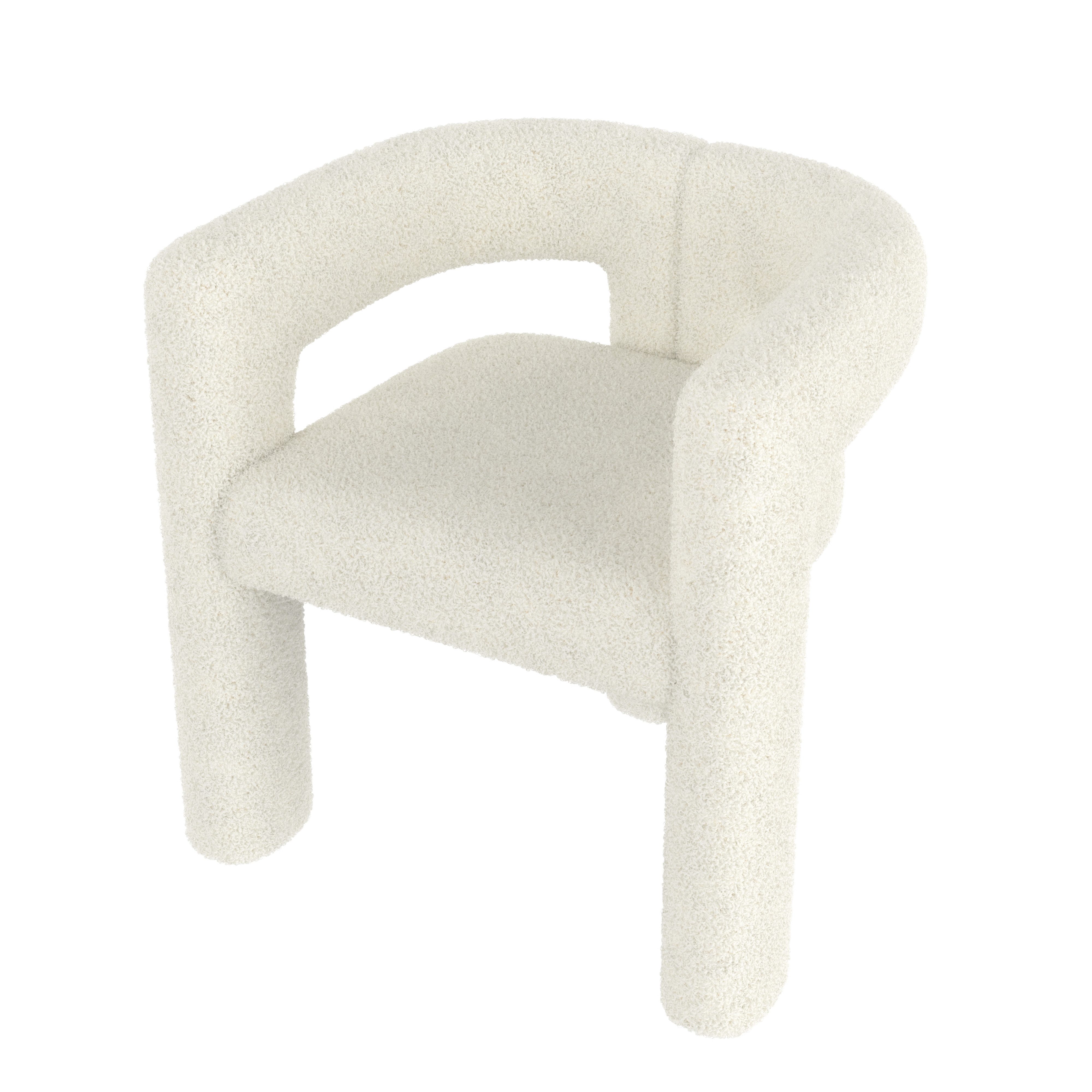 KLAM HOME Esszimmerstuhl Ergonomischer Sessel mit Premium Teddy Flor mit Ar günstig online kaufen