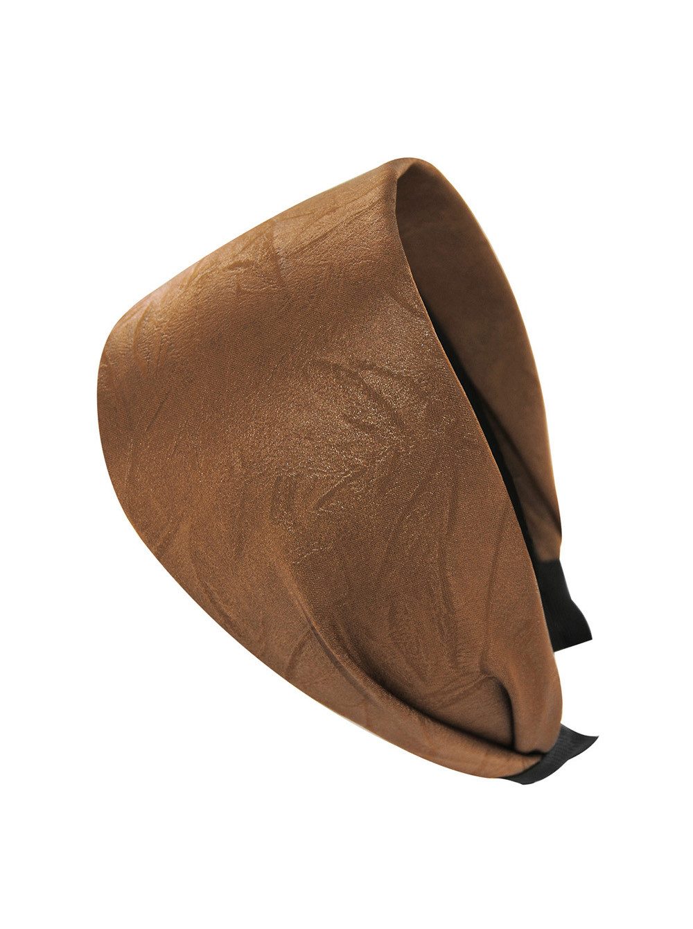 axy Haarreif Breiter Haarreif aus geprägtem Stoff in Lederoptik mit Blattmuster, Damen Breiter Haarreif (Leder Optik) Haarband Haarreifen