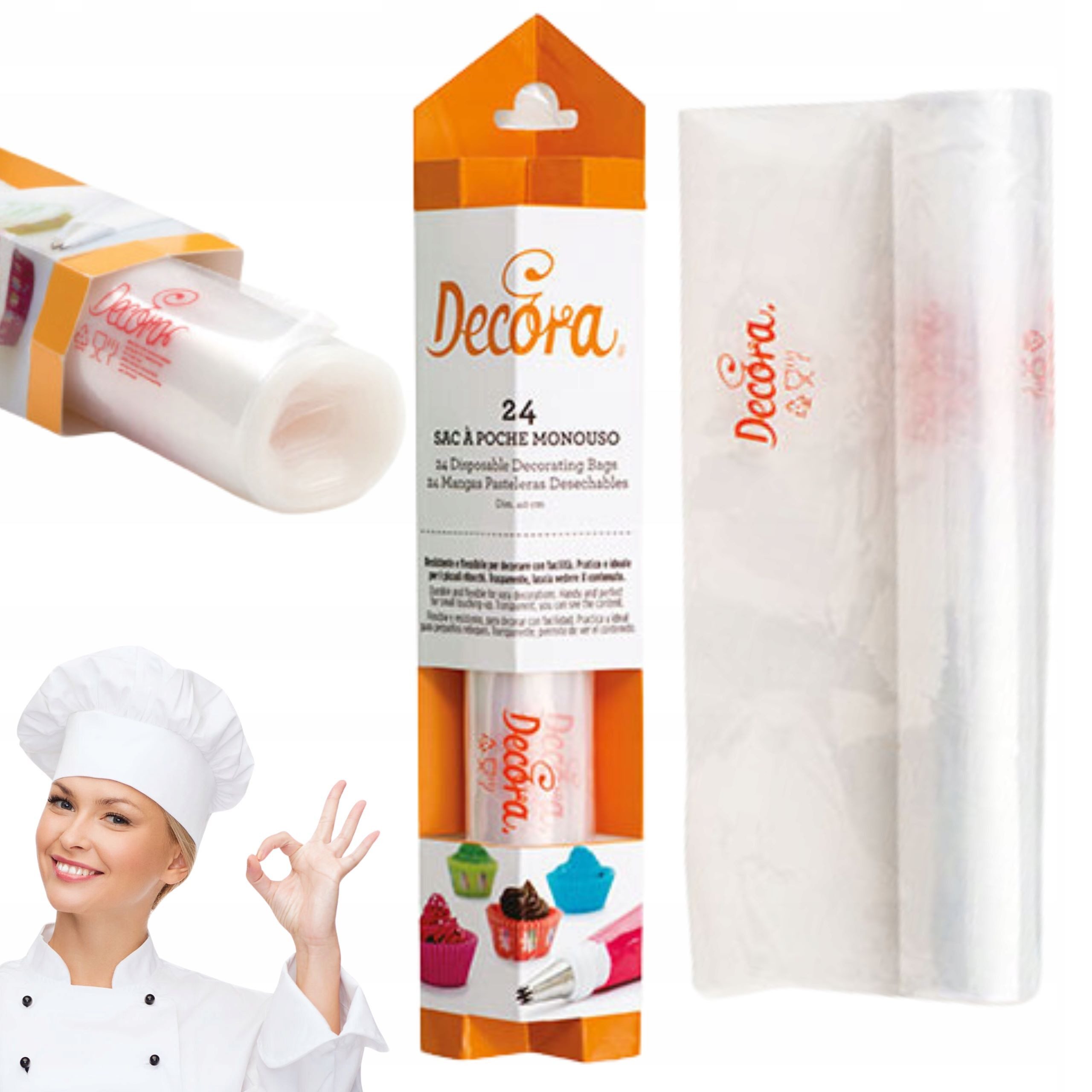 Decora Spritzbeutel Hochwertige 40 cm Spritzbeutel Decora für präzises Tortendekor