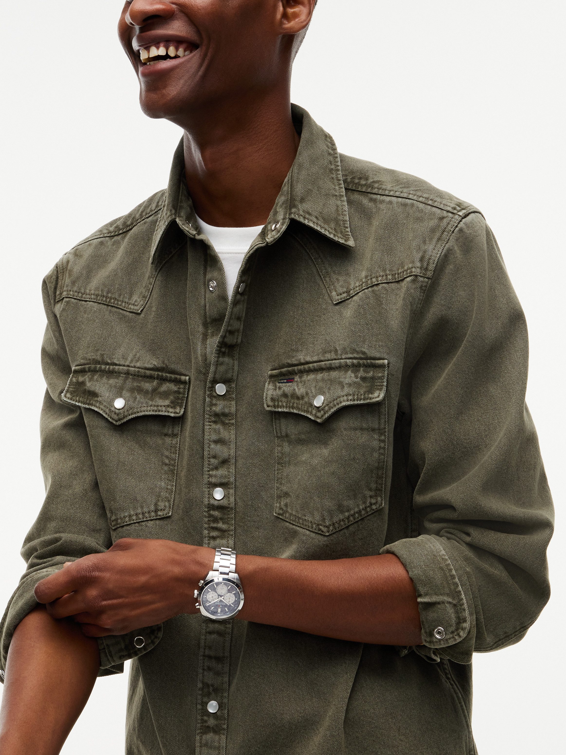 Tommy Jeans Langarmhemd REGULAR WASHED WESTERN SHIRT Regular fit mit Hemdkragen
