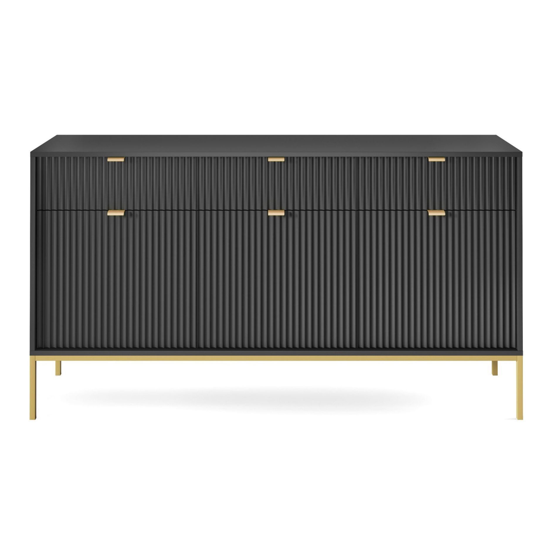 Selsey Sideboard VELLORE, 3-türig mit geriffelten günstig online kaufen