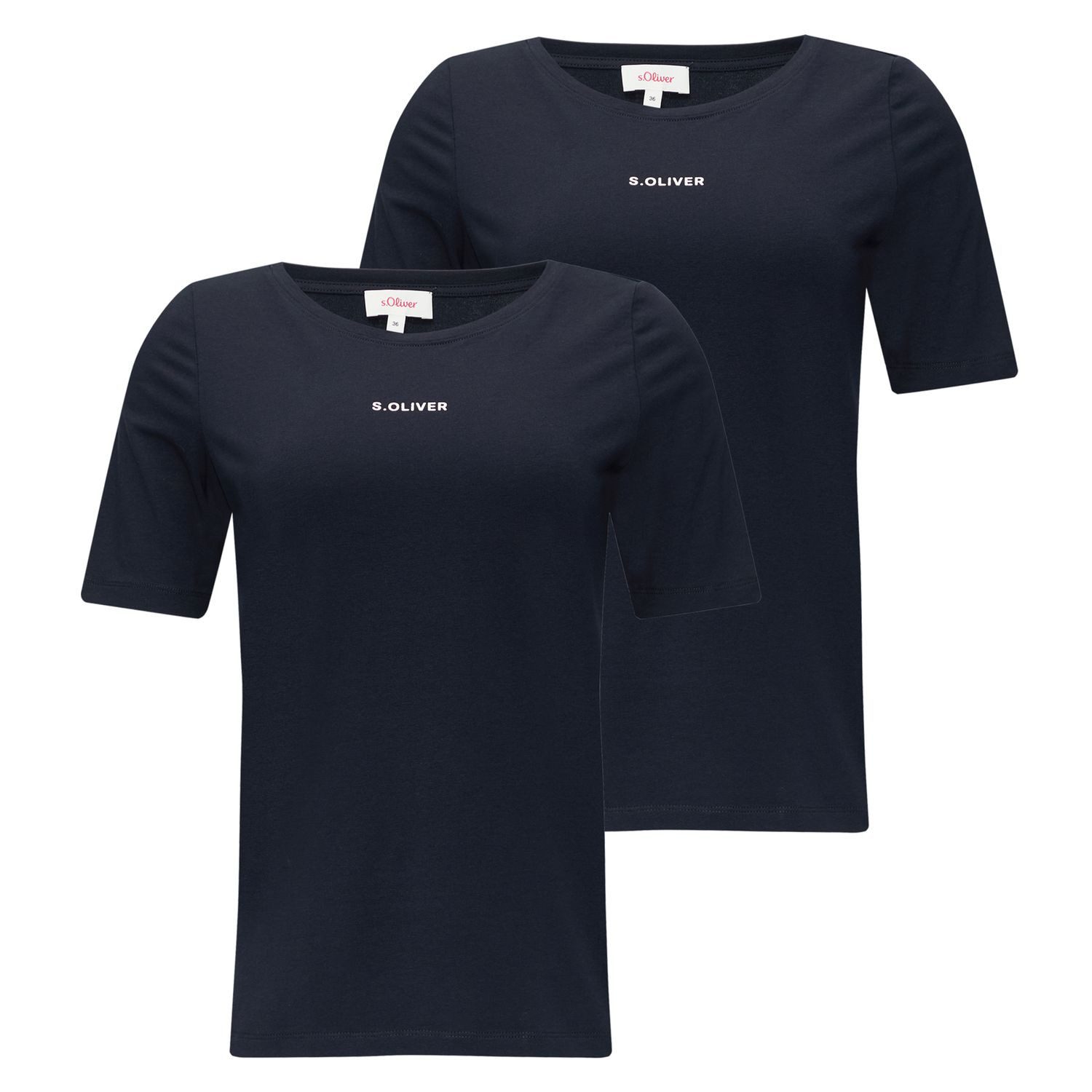 s.Oliver T-Shirt Label-Shirt (2-tlg) kurzarm, Rundhals, günstig online kaufen