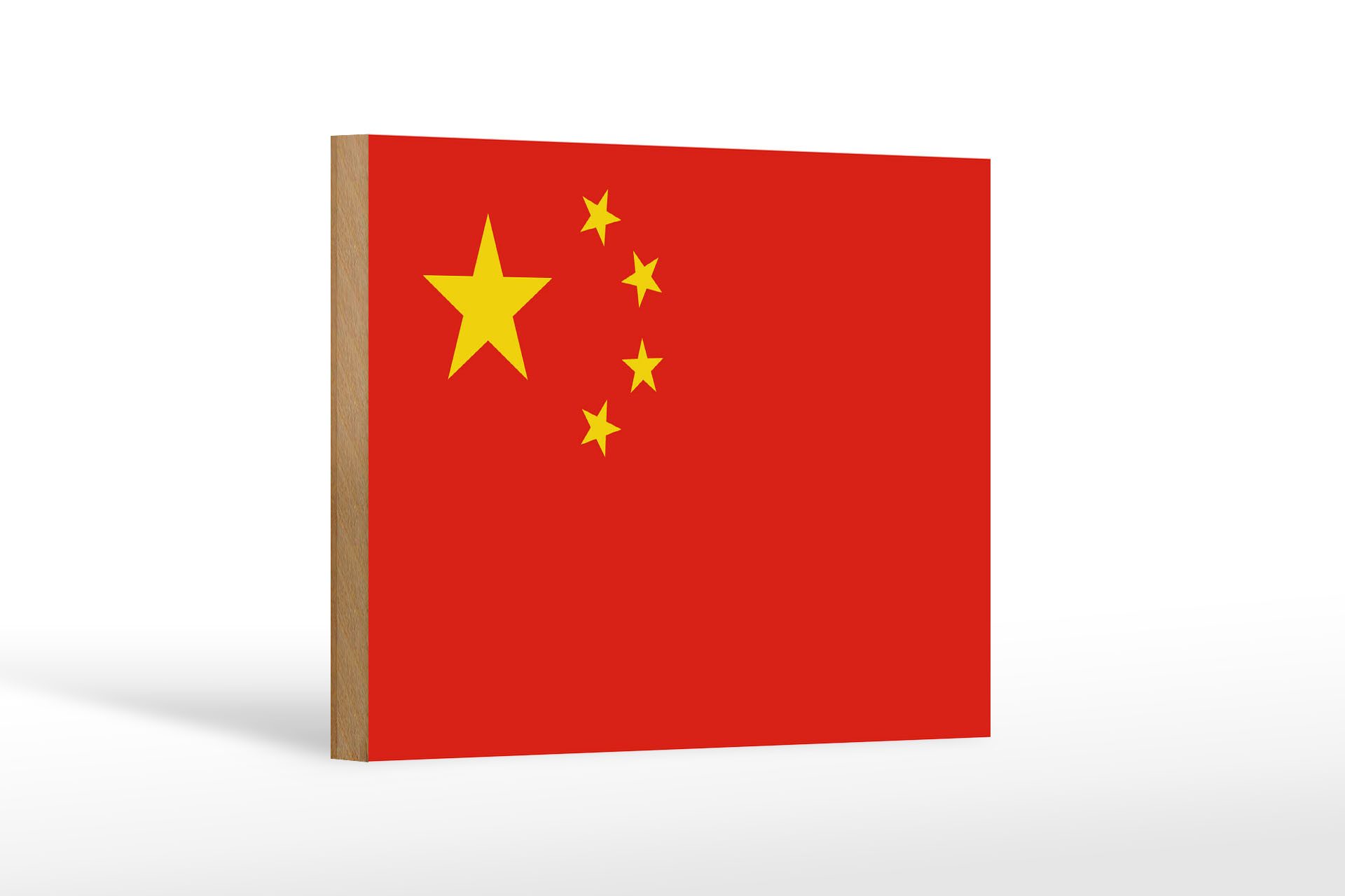 Femer GmbH Holzbild Flagge China 18x12 cm Flag of China, Flaggen (1 St), Glatte Holzfaserplatte (MDF), vorn beschichtet